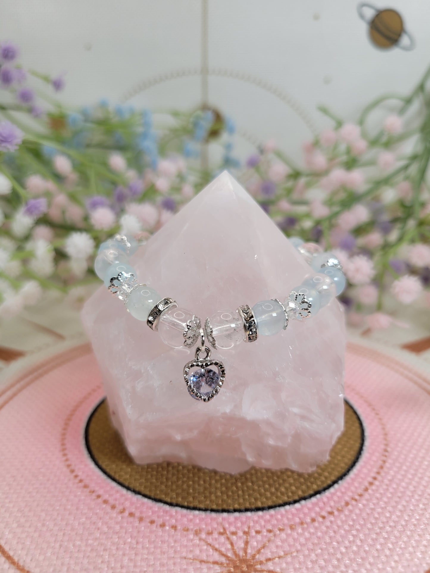 SV6 Aquamarine and Clear Quartz Bracelet