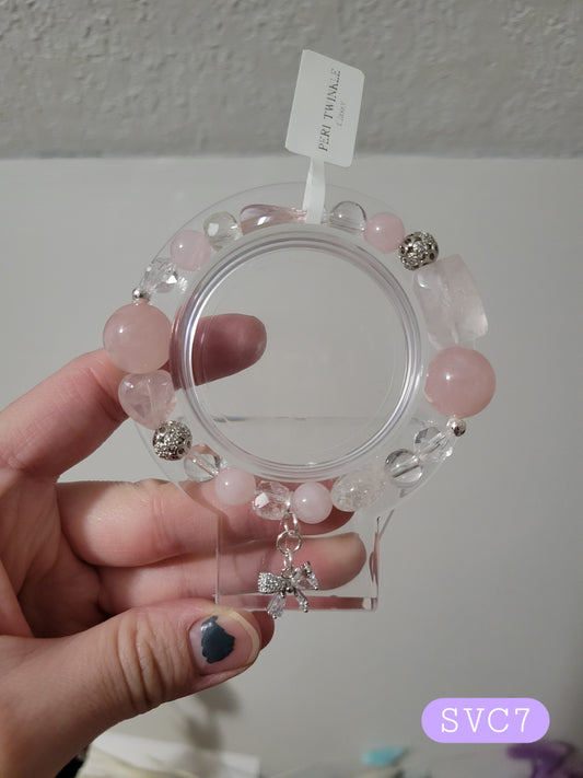 SVC7 Clear Quartz and Rose Quartz Bracelet