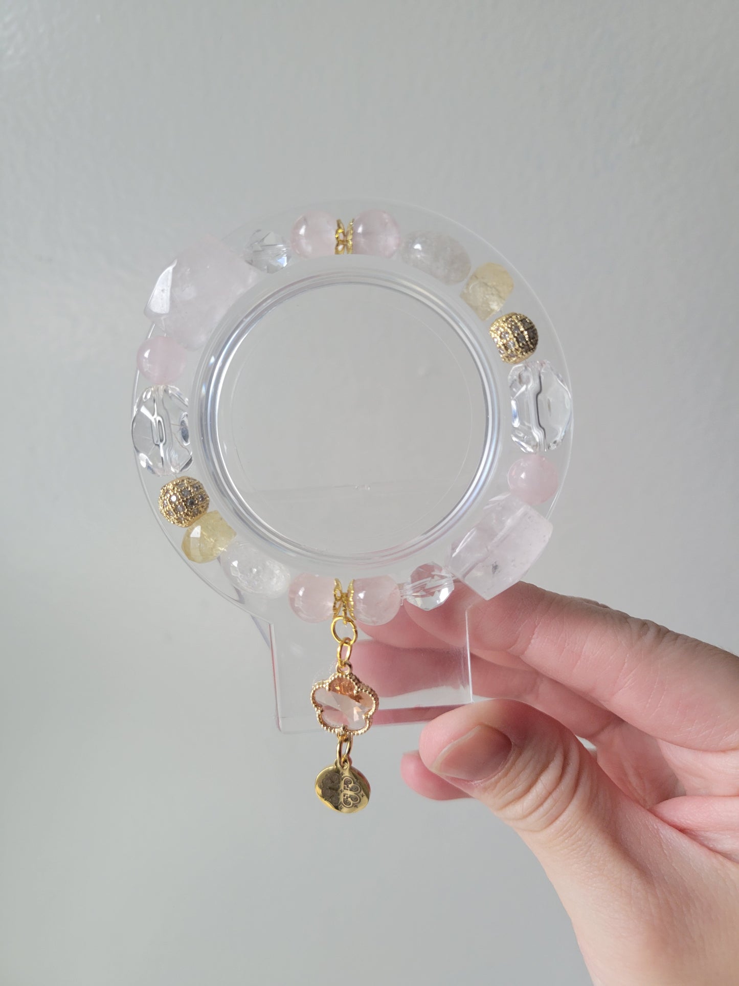 HEC3 Citrine, Clear Quartz, and Rose Quartz Bracelet