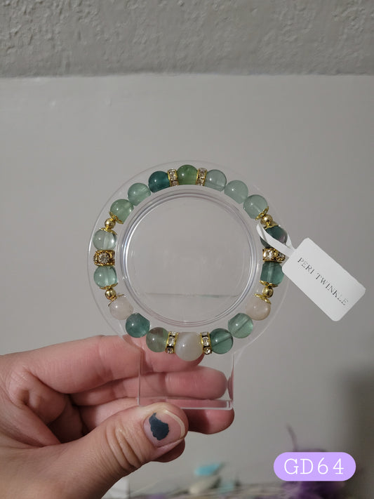 GD64 Fluorite and Moonstone Bracelet