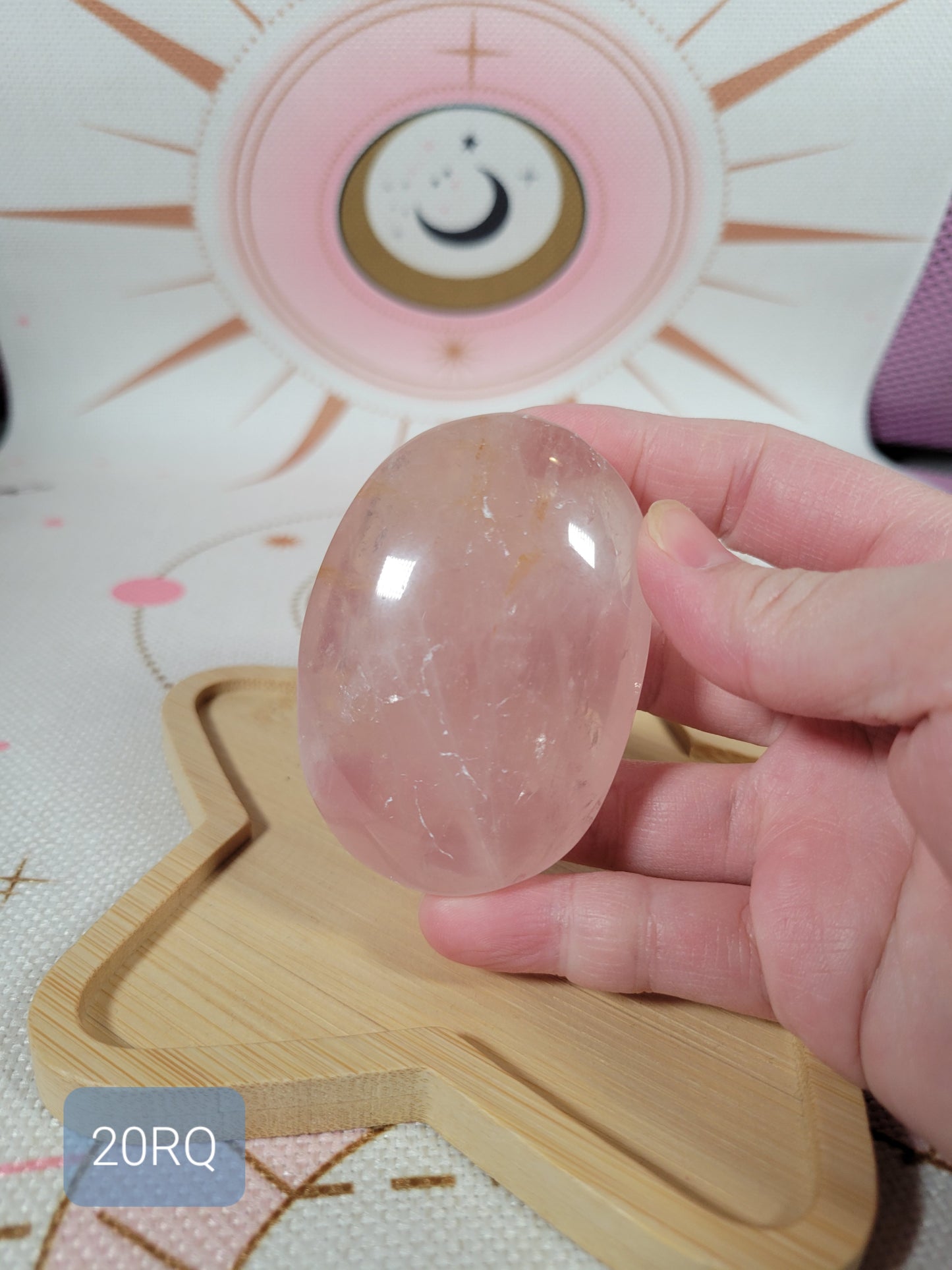 Gemmy Rose Quartz Palm Stone 20RQ