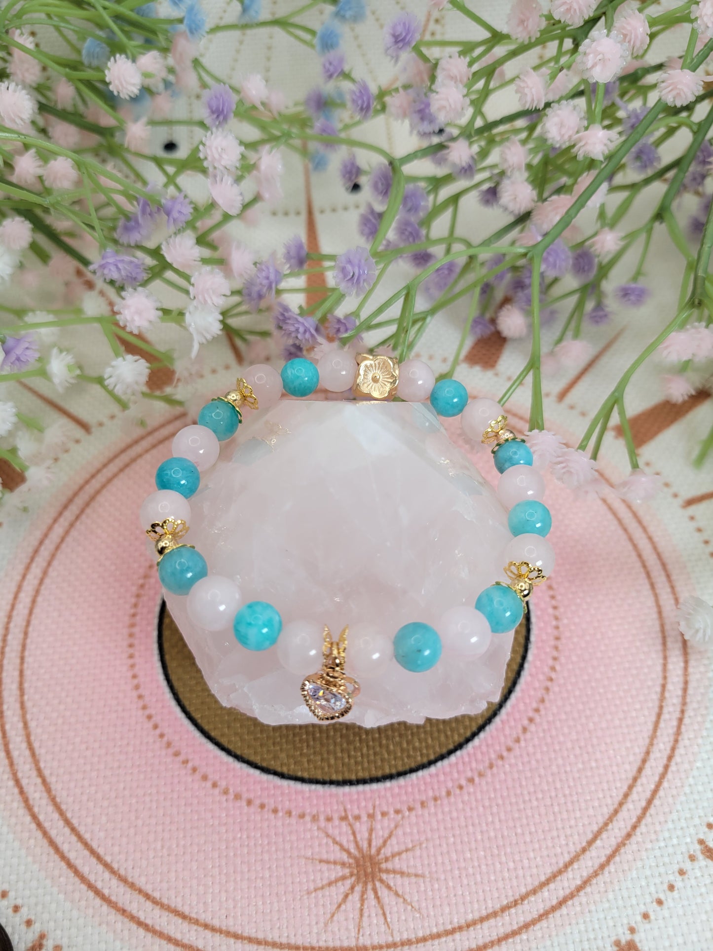 GD13 Amazonite and Rose Quartz Bracelet