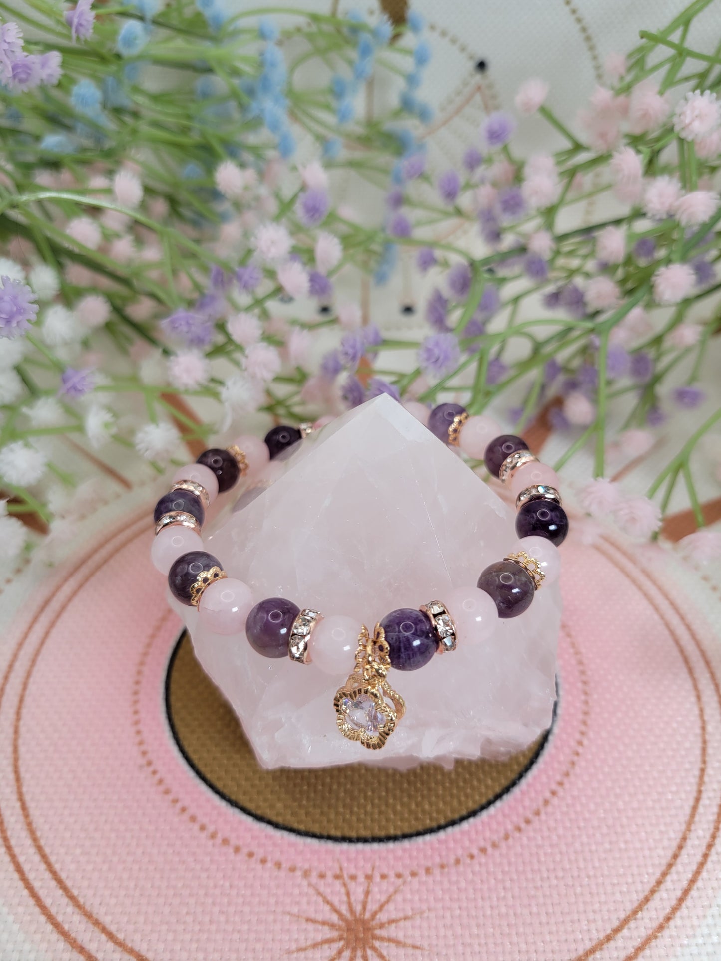 GD9 Amethyst and Rose Quartz Bracelet