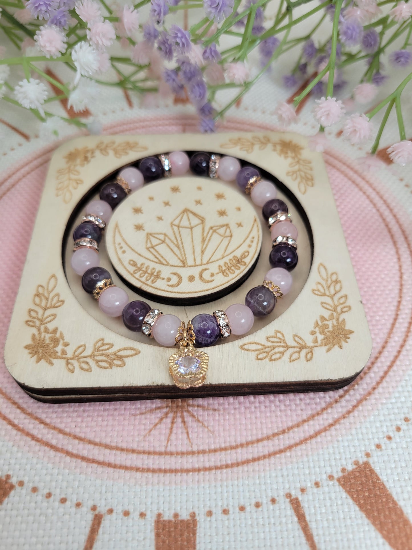 GD9 Amethyst and Rose Quartz Bracelet