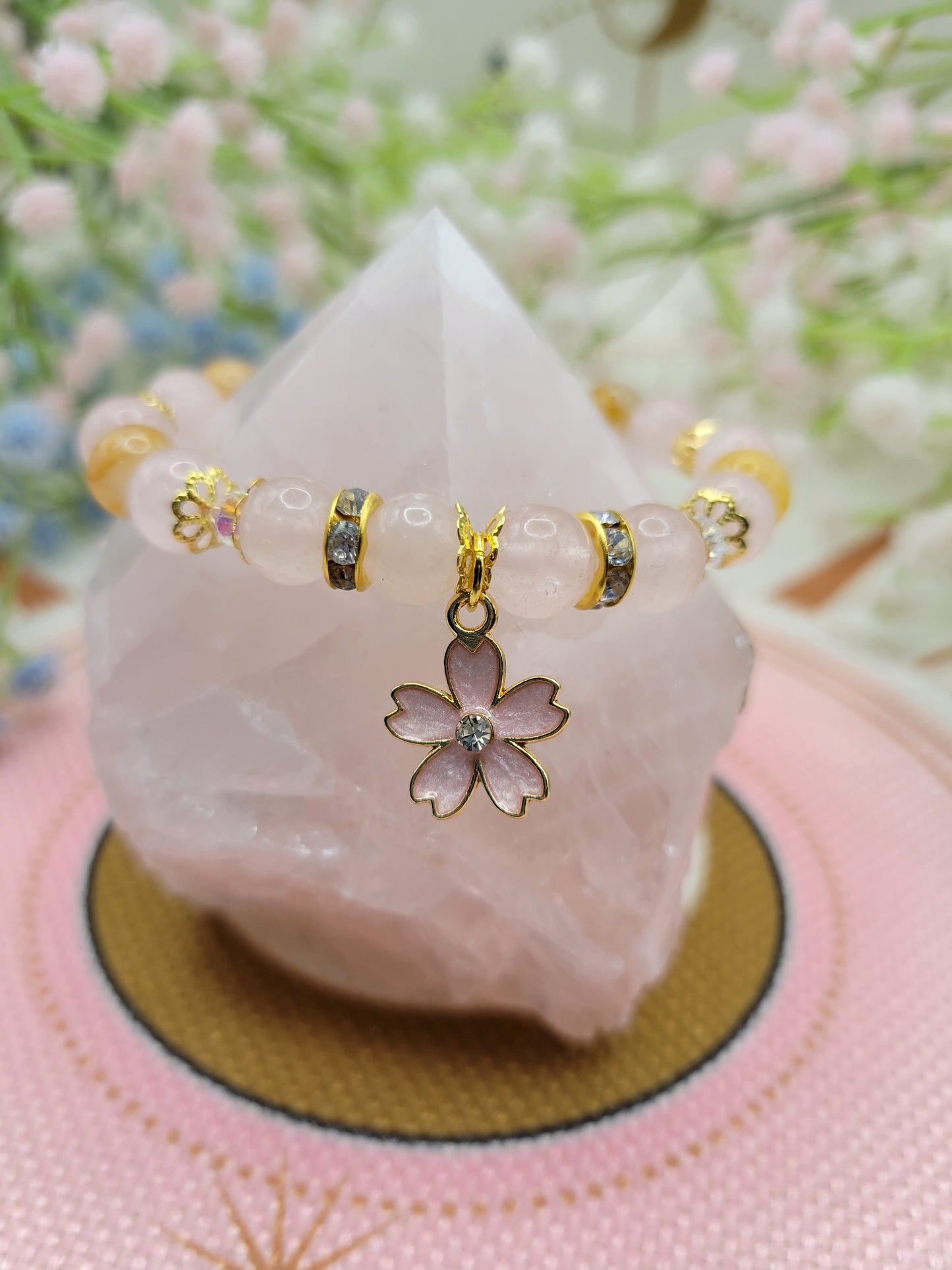 GD44 Golden Healer and Rose Quartz Bracelet