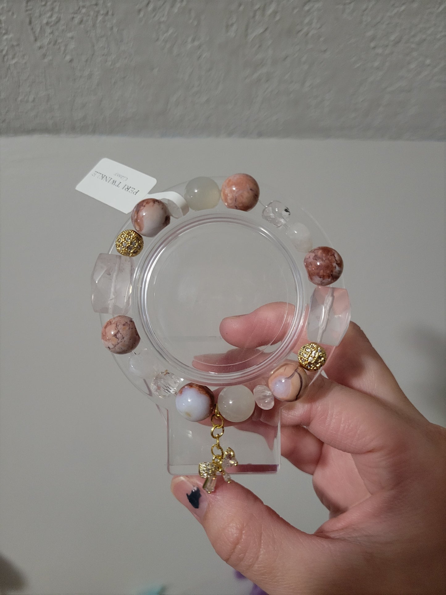 GDC2 Clear Quartz, Pink Agate, Rose Quartz, and White Moonstone Bracelet