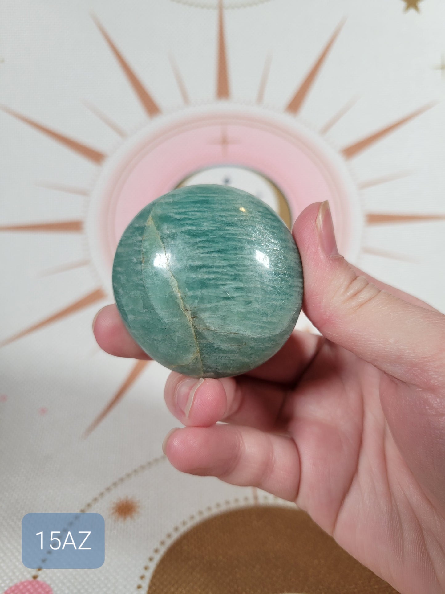 Flashy Amazonite Palm Stone 15AZ