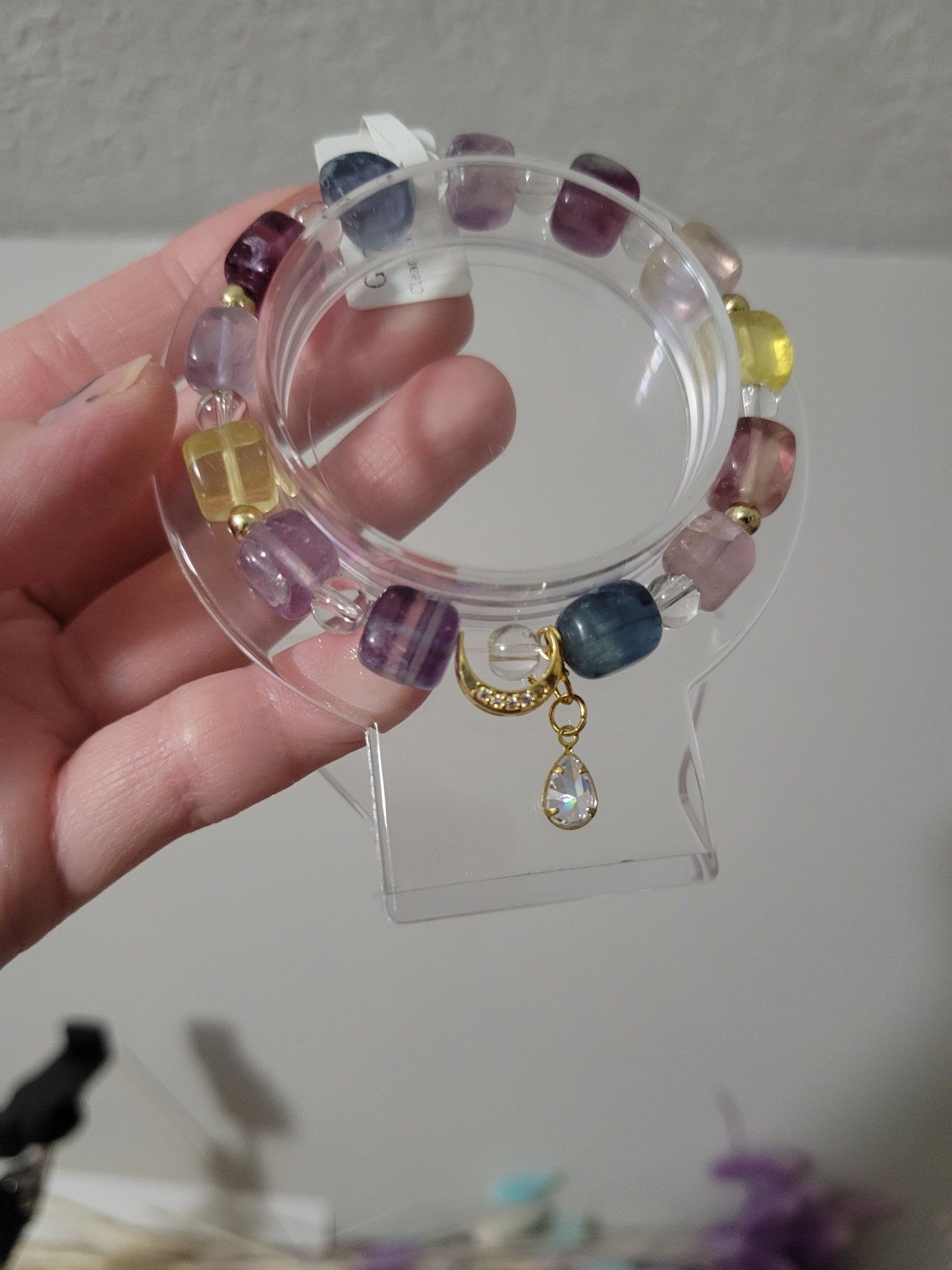 GD75 Clear Quartz and Fluorite Bracelet