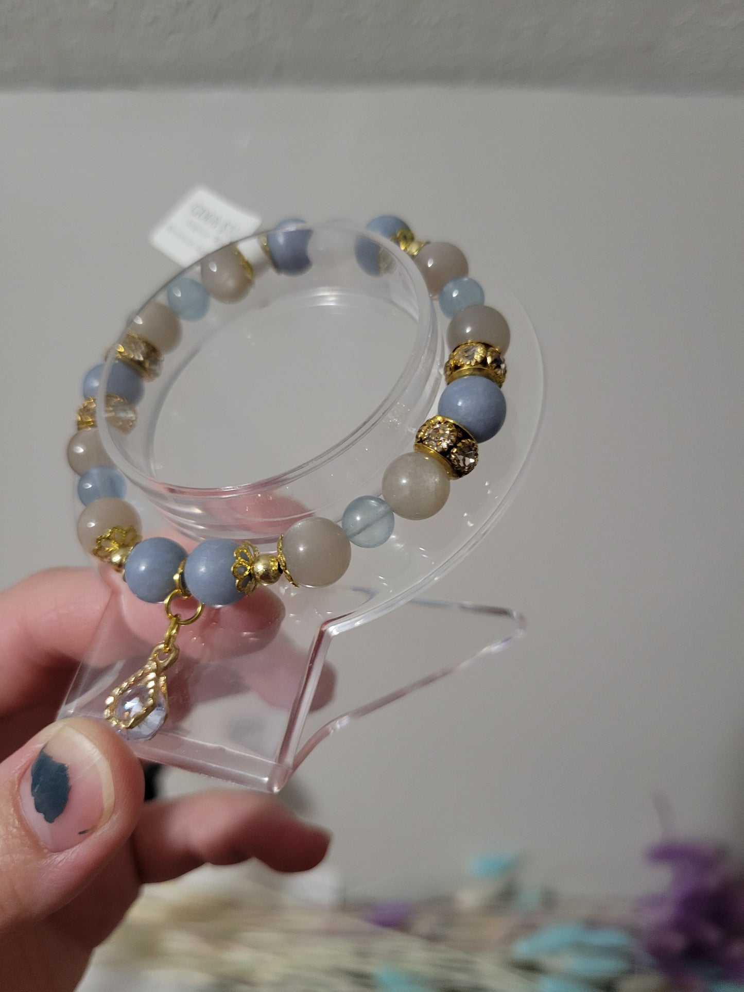 GD68 Angelite, Aquamarine, and Moonstone Bracelet