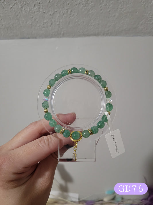 GD76 Green Strawberry Quartz Bracelet