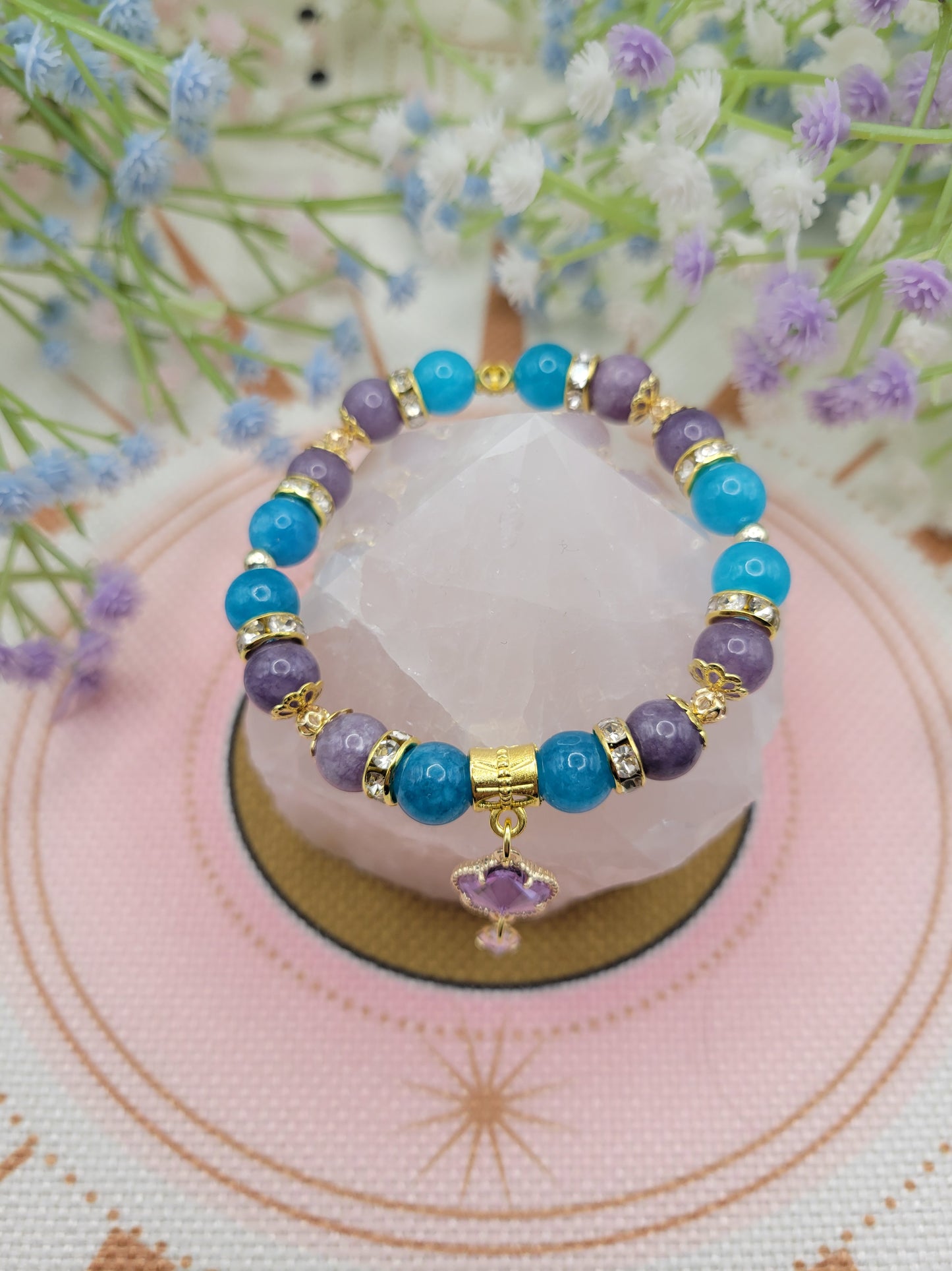 GD55 Amazonite and Purple Angelite Bracelet