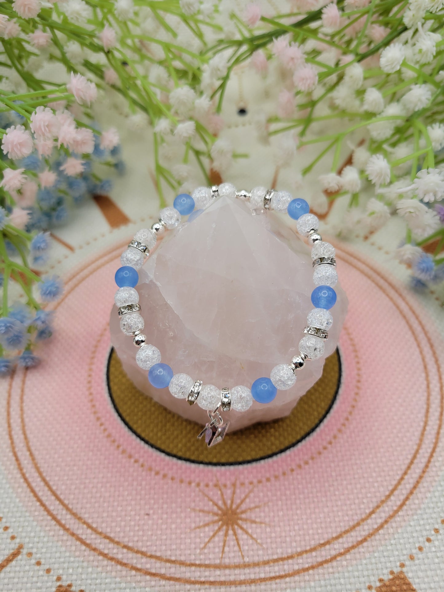 SV24 Crackle Quartz and Blue Chalcedony Bracelet