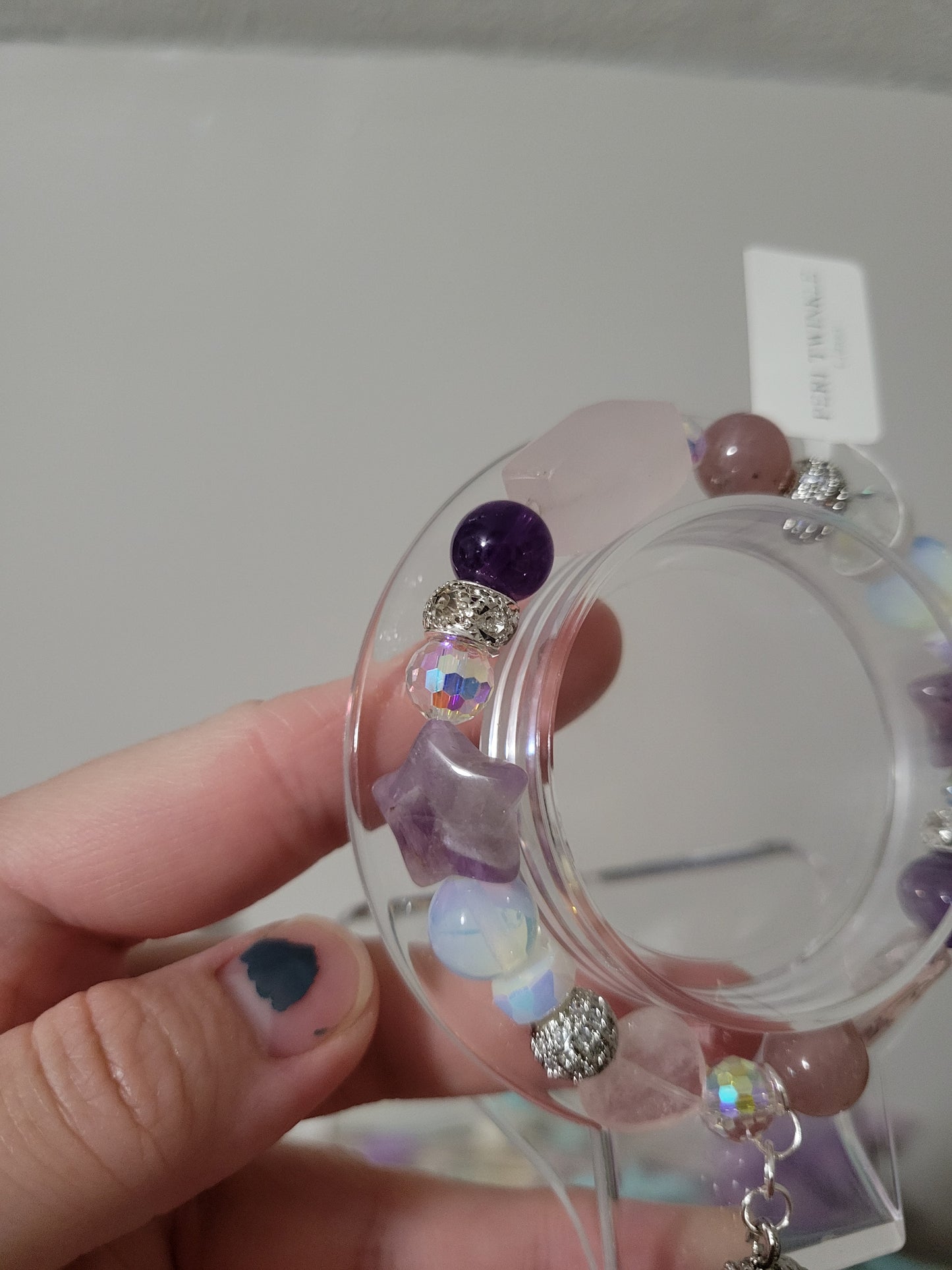 SVC6 Amethyst, Lavender Rose Quartz, Opalite, and Rose Quartz Bracelet