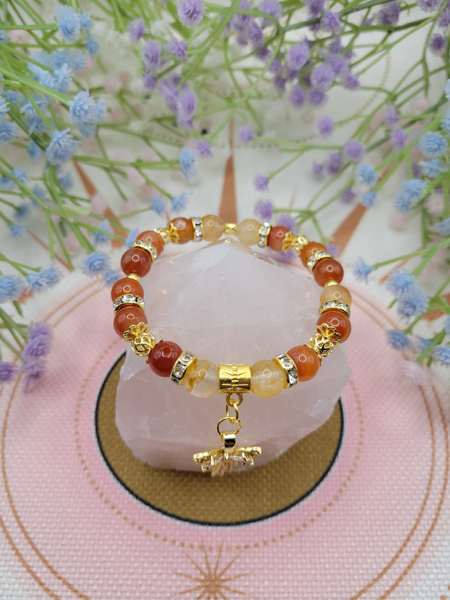 GD56 Carnelian and Golden Healer Bracelet