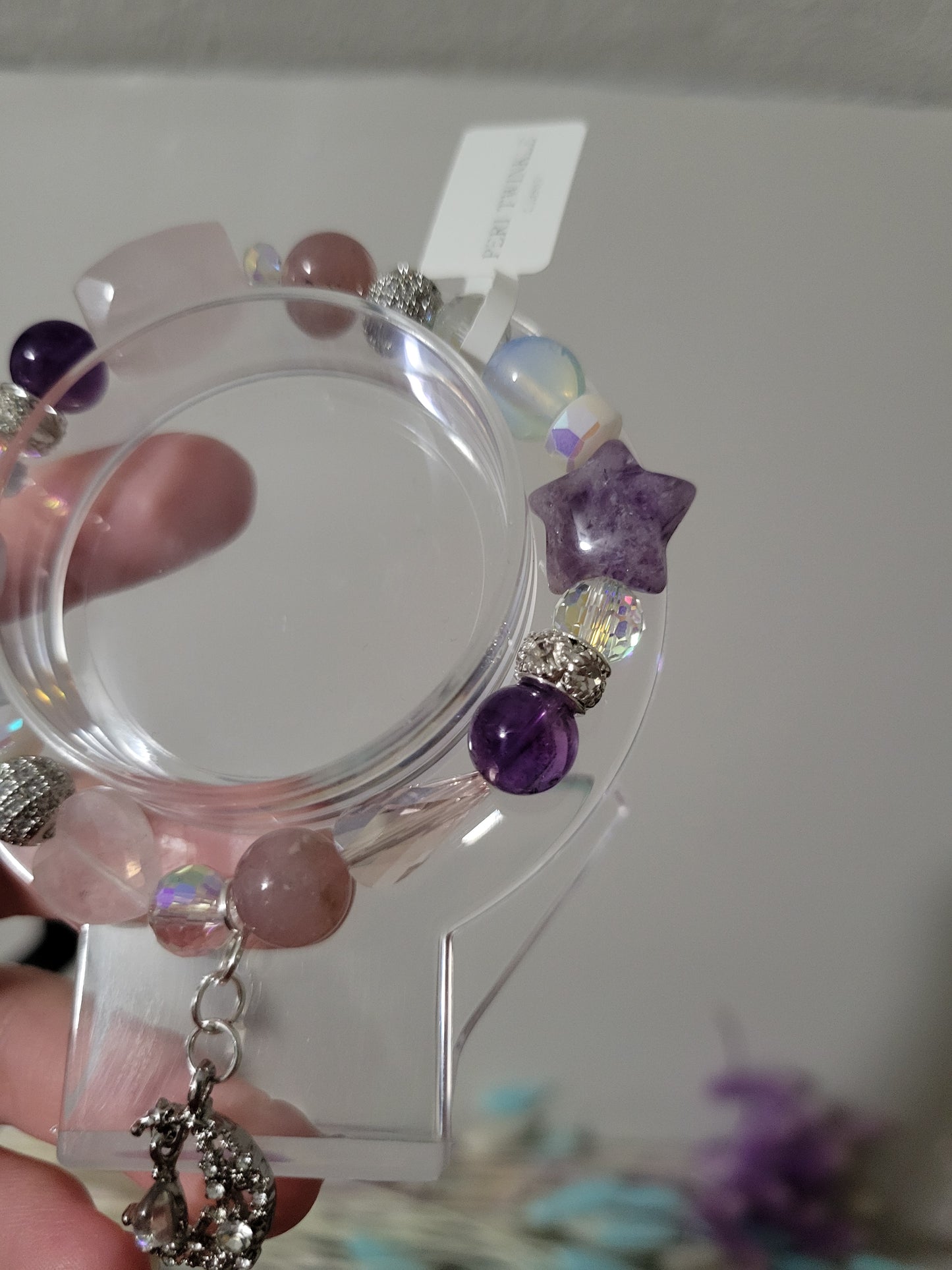 SVC6 Amethyst, Lavender Rose Quartz, Opalite, and Rose Quartz Bracelet