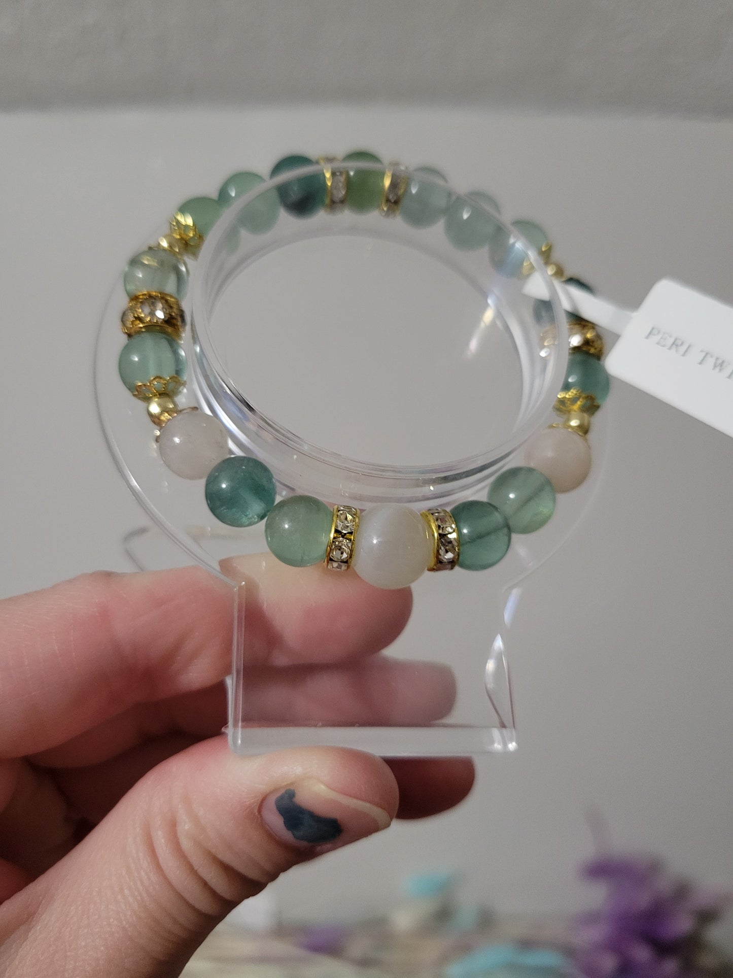 GD64 Fluorite and Moonstone Bracelet