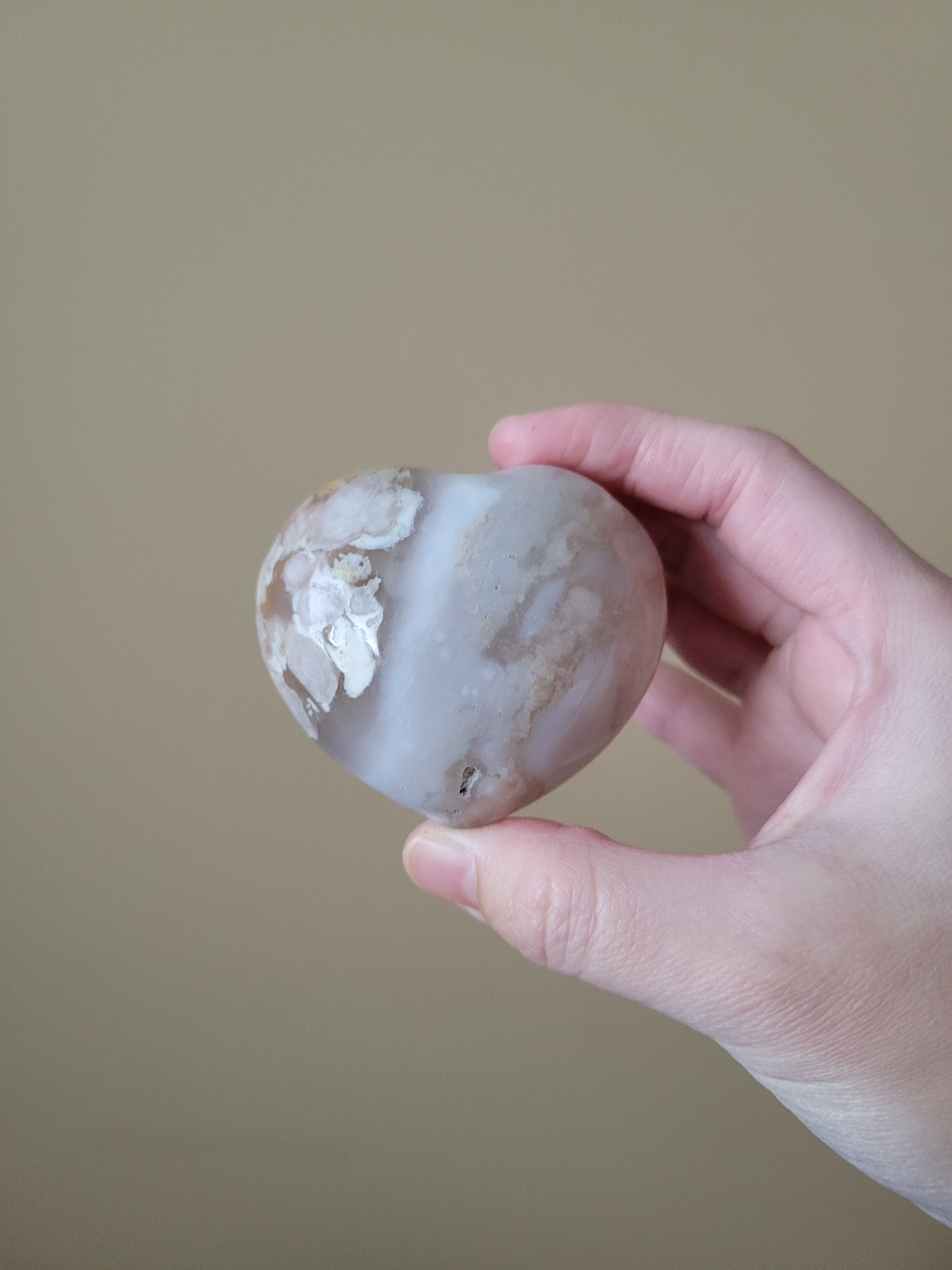 Unique Puffy Flower Agate Heart 15FR