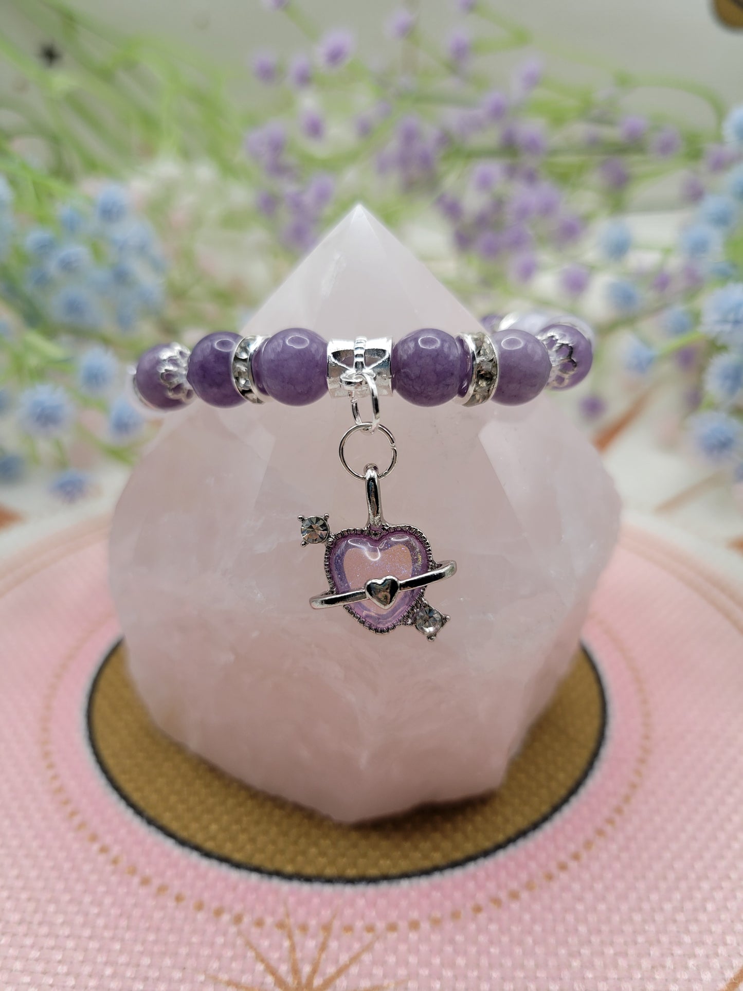 SV59 Blue Morganite and Purple Angelite Bracelet