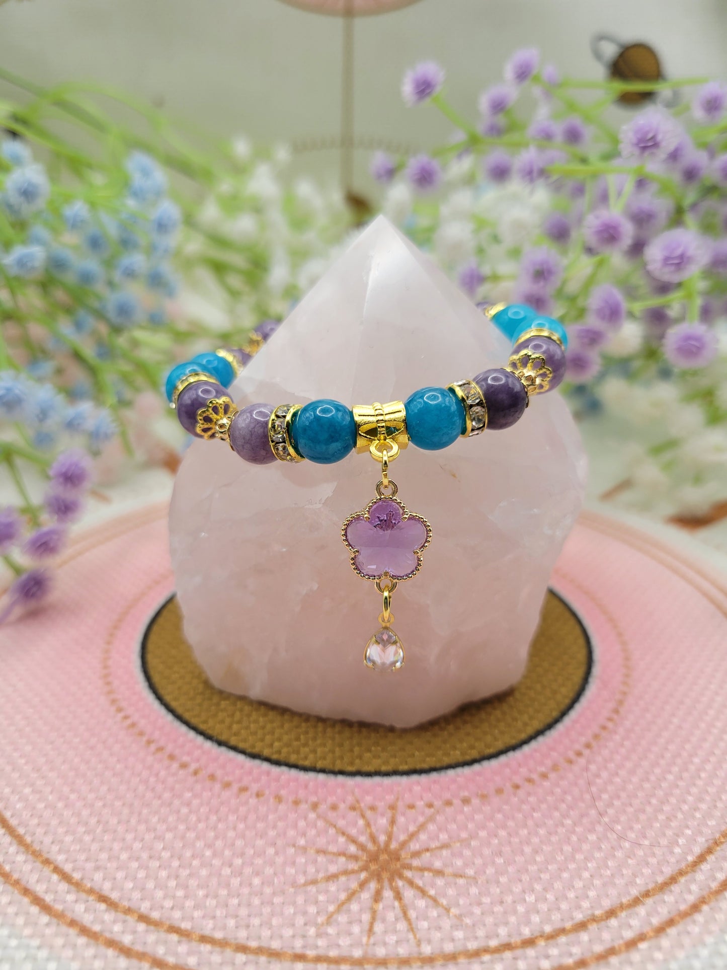 GD55 Amazonite and Purple Angelite Bracelet