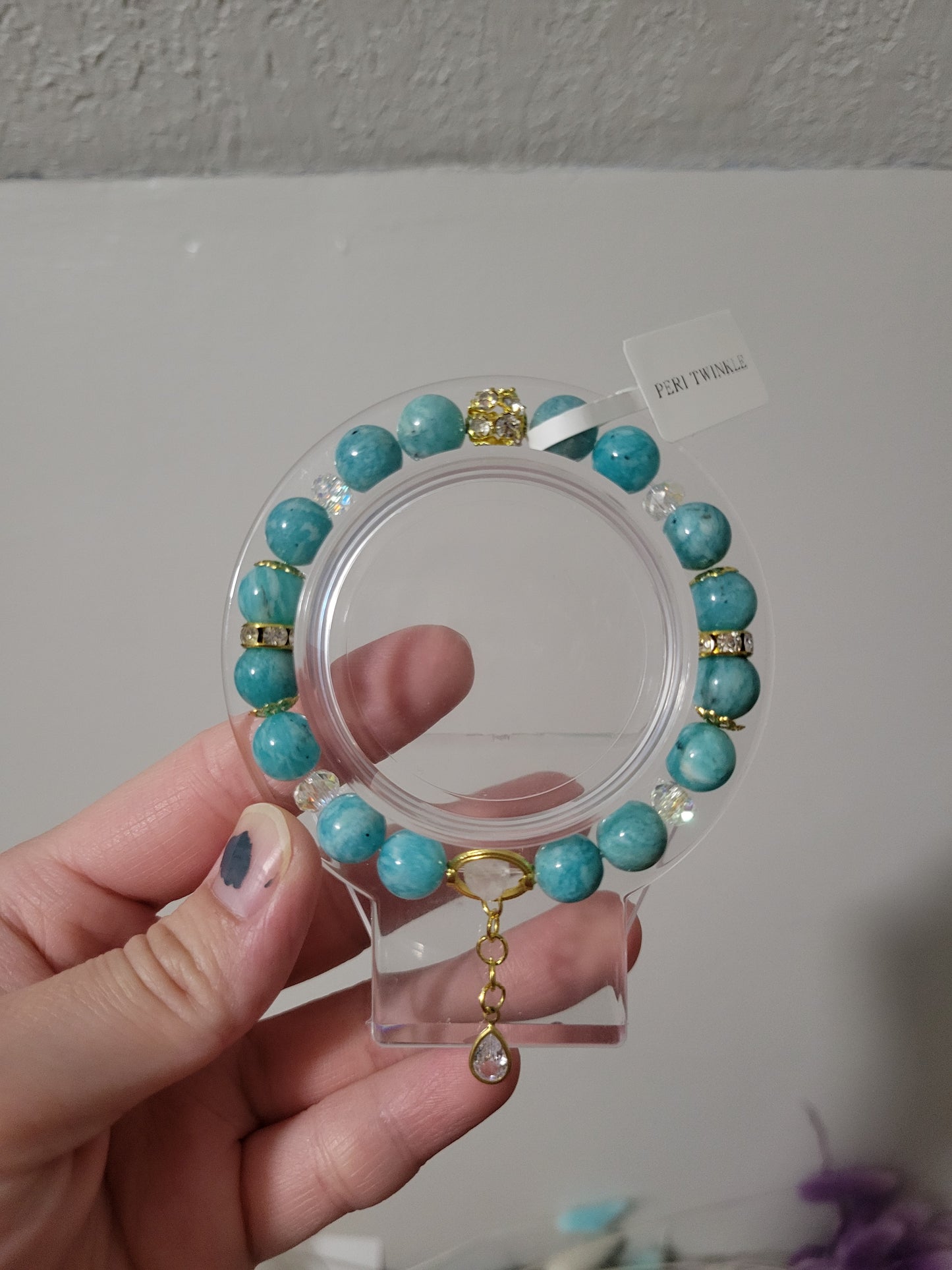 GD74 Amazonite and Clear Quartz Bracelet