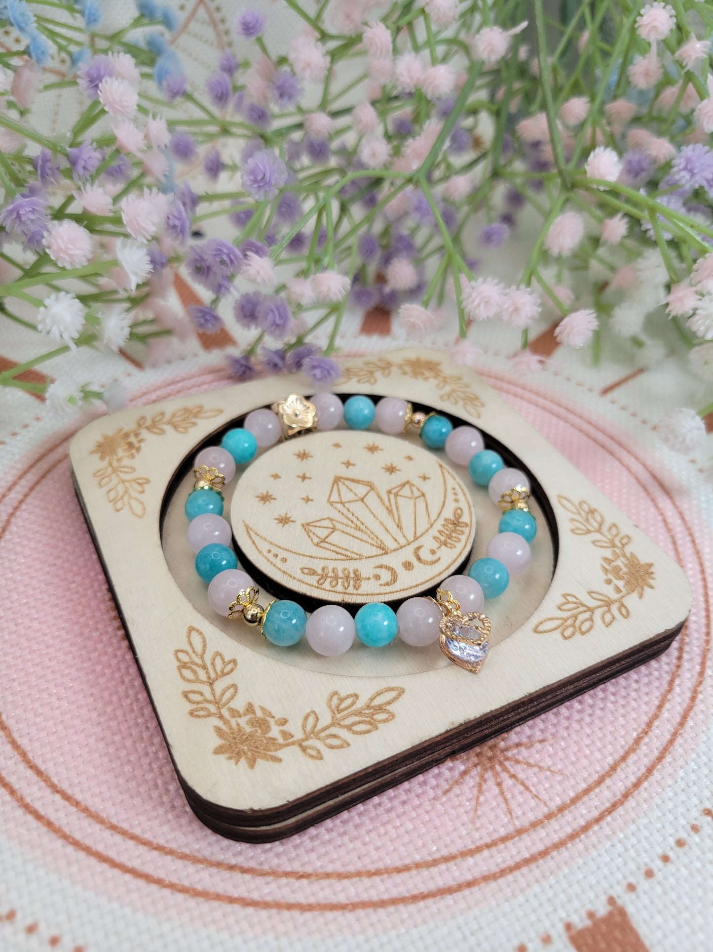 GD13 Amazonite and Rose Quartz Bracelet