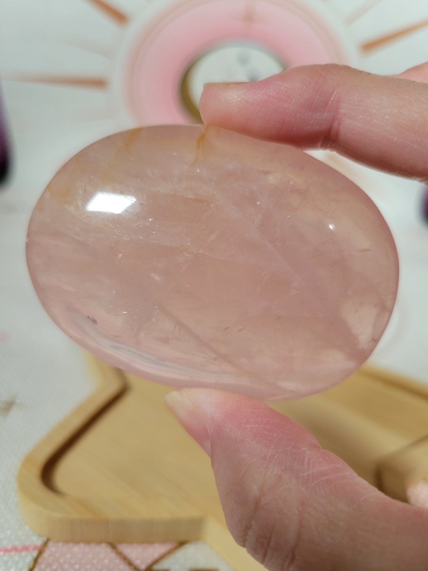 Gemmy Rose Quartz Palm Stone 20RQ