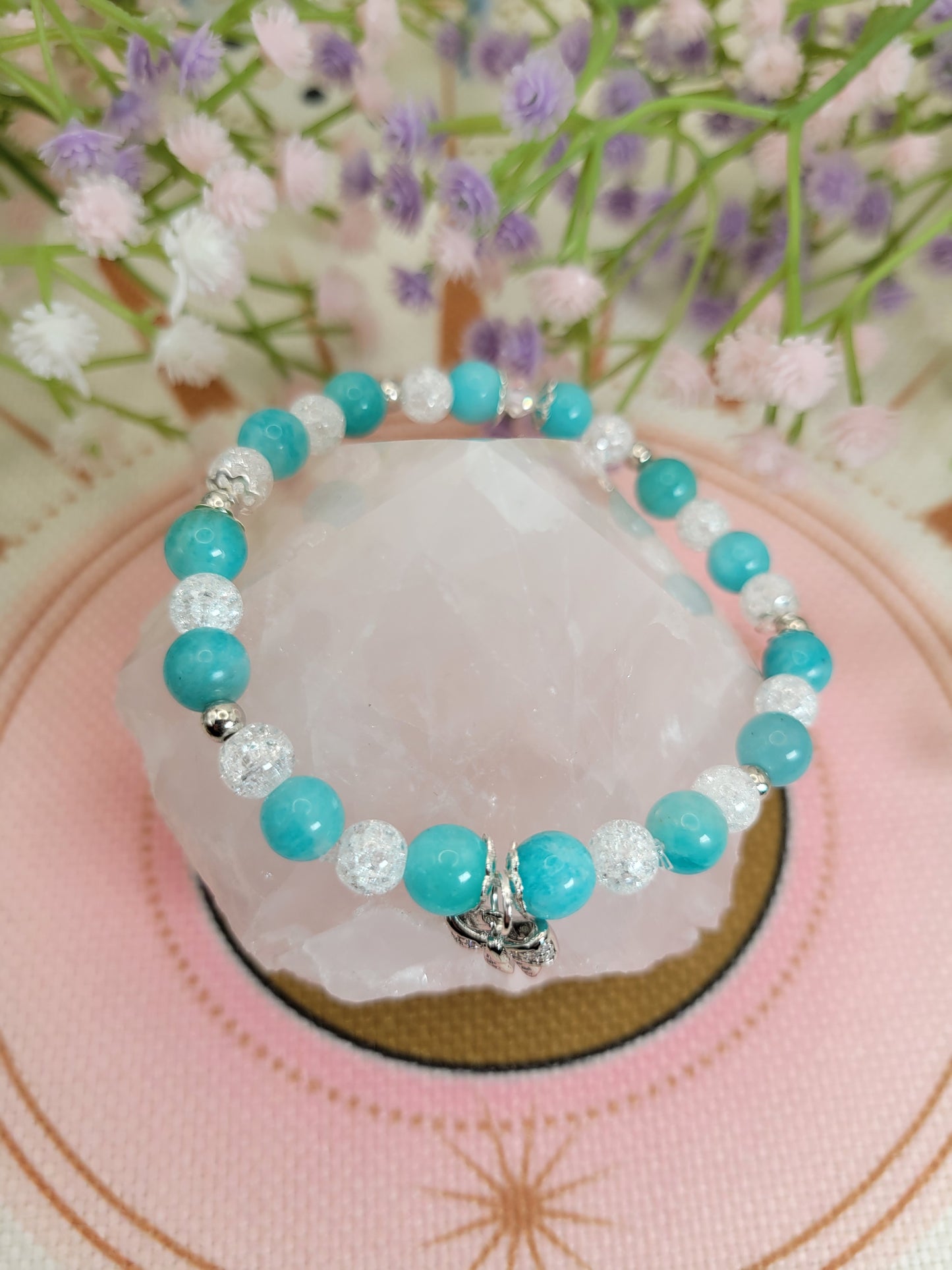 SV21 Amazonite and Crackle Quartz Bracelet