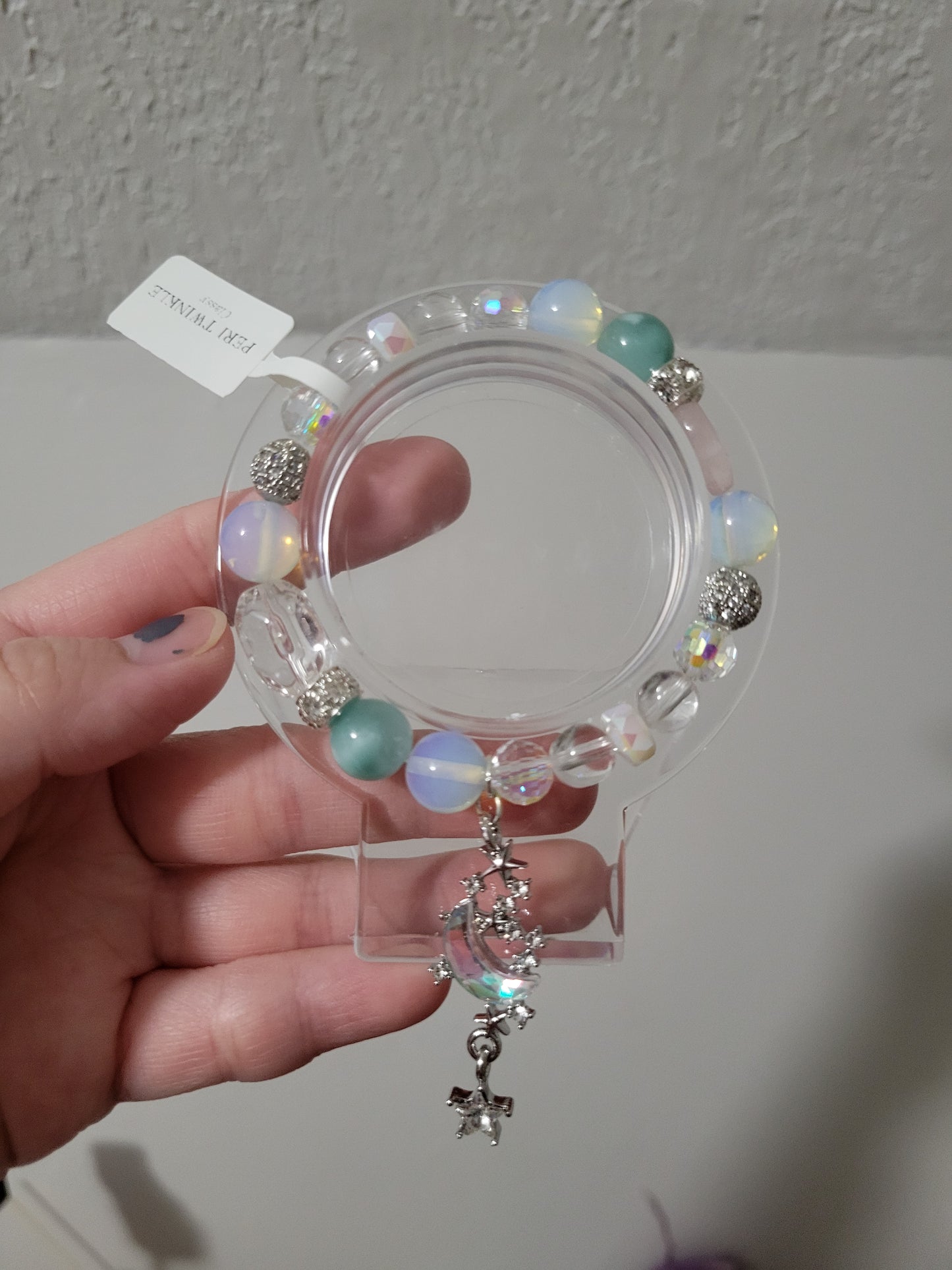 SVC2 Chinese Larimar, Clear Quartz, Opalite, and Rose Quartz Bracelet