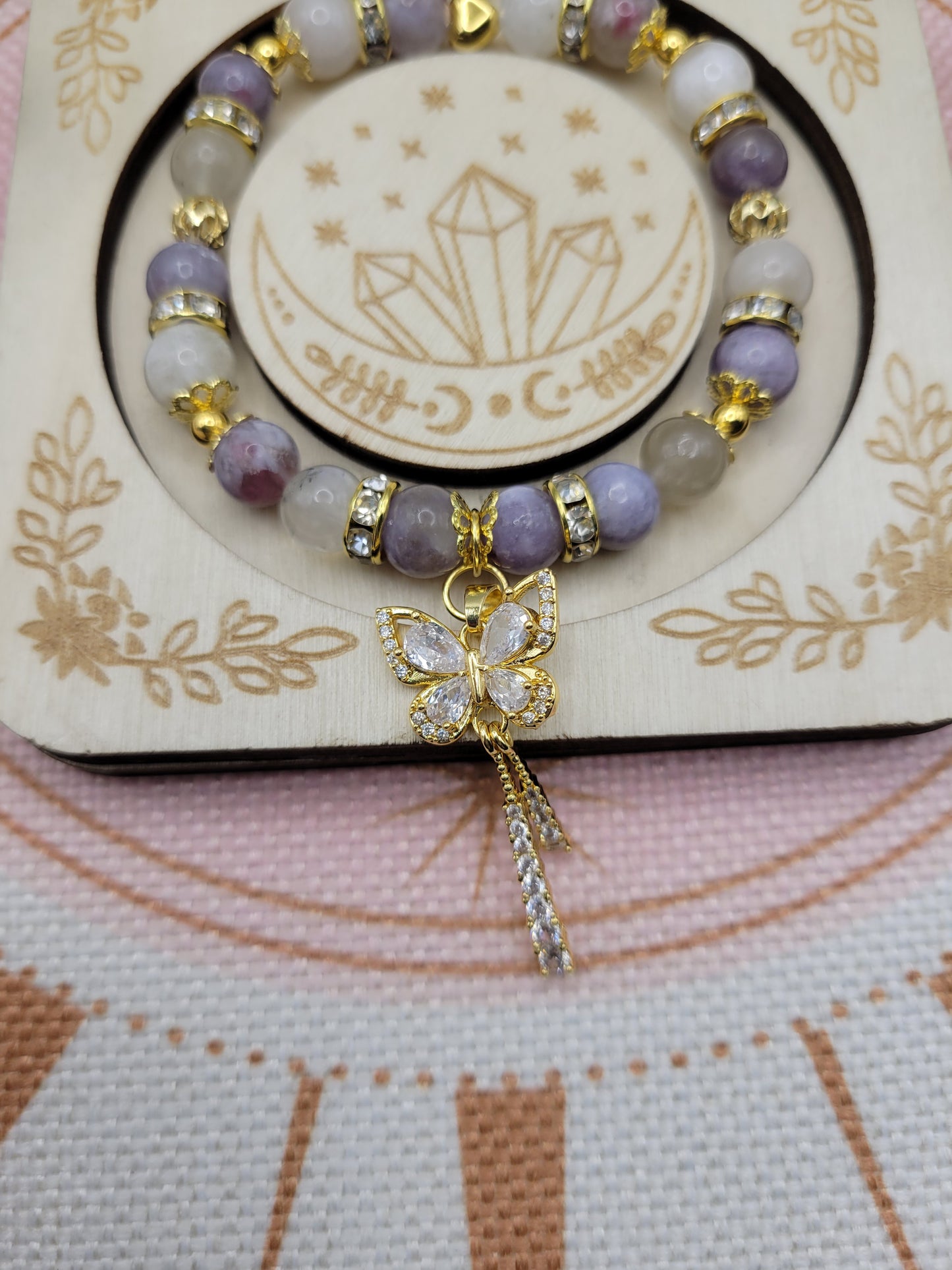 GD60 Moonstone and Unicorn Stone Bracelet