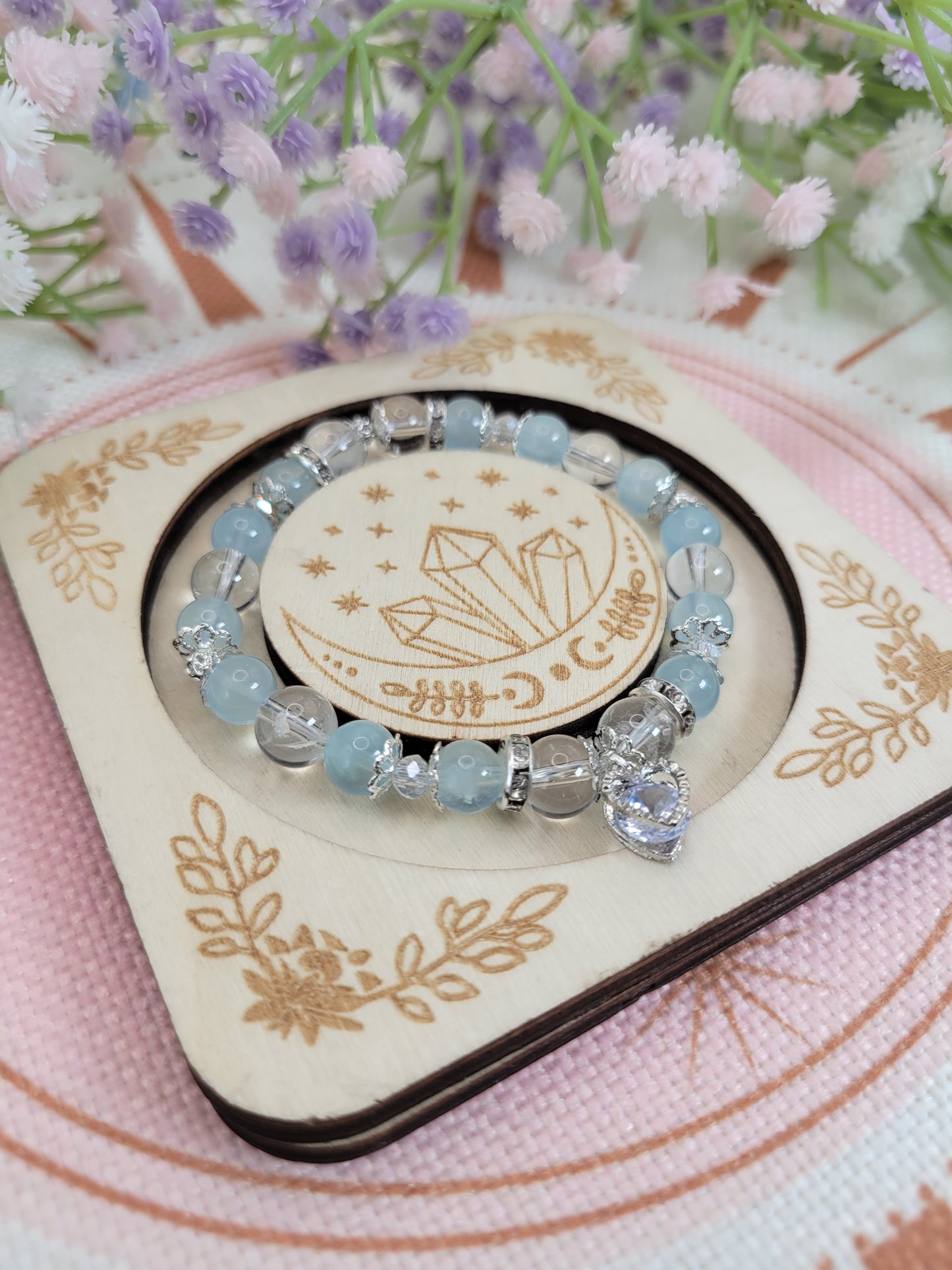 SV6 Aquamarine and Clear Quartz Bracelet