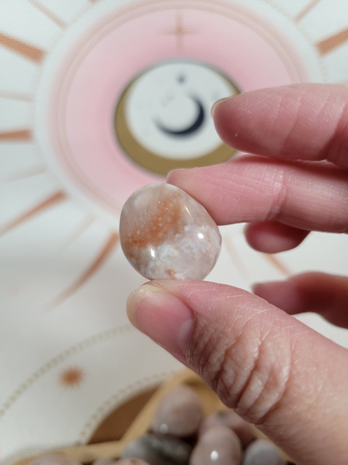 Pink Purple Flower Agate Tumbles