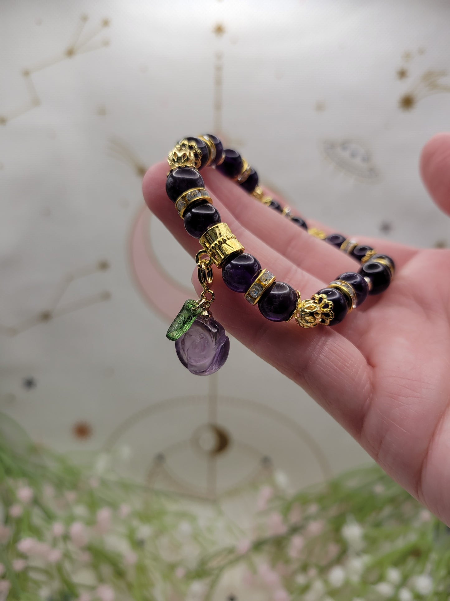 GD30 Dark Amethyst Flower Bracelet