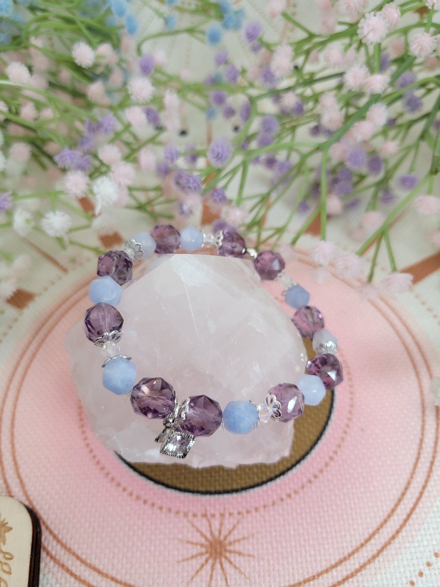 SV7 Amethyst and Aquamarine Faceted Bracelet