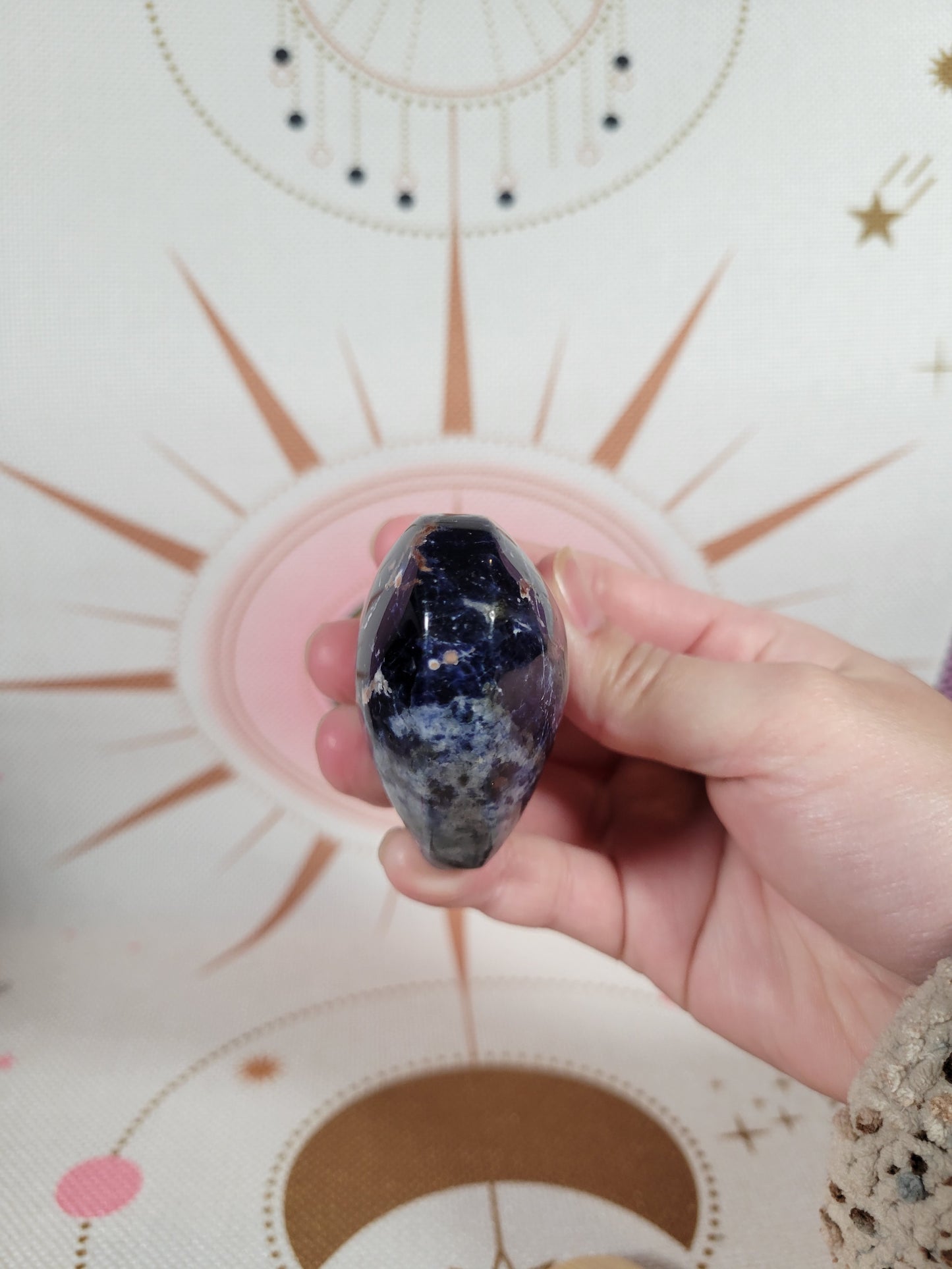 Puffy Vibrant Sunset Sodalite Heart Carving 30SO