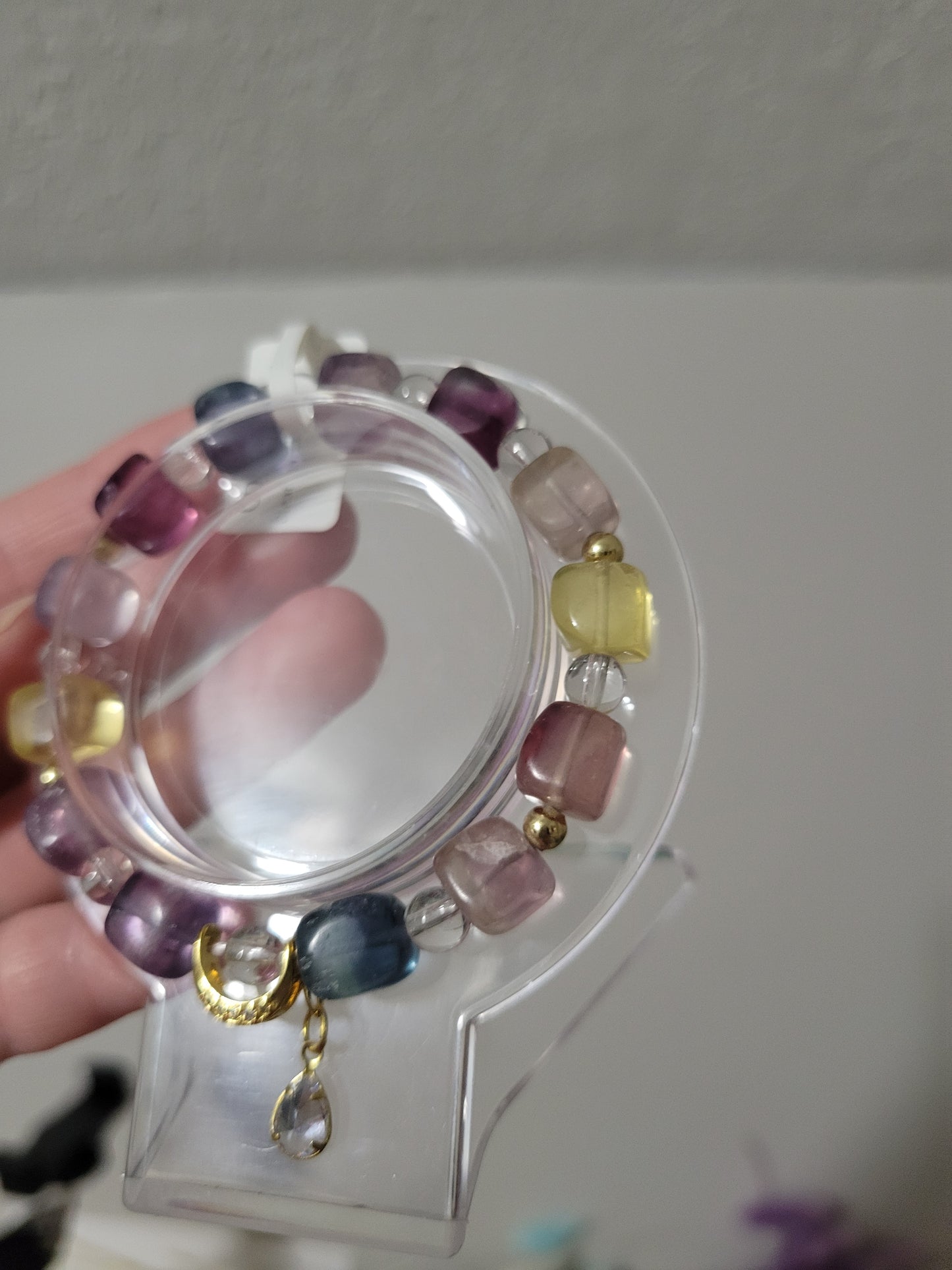 GD75 Clear Quartz and Fluorite Bracelet