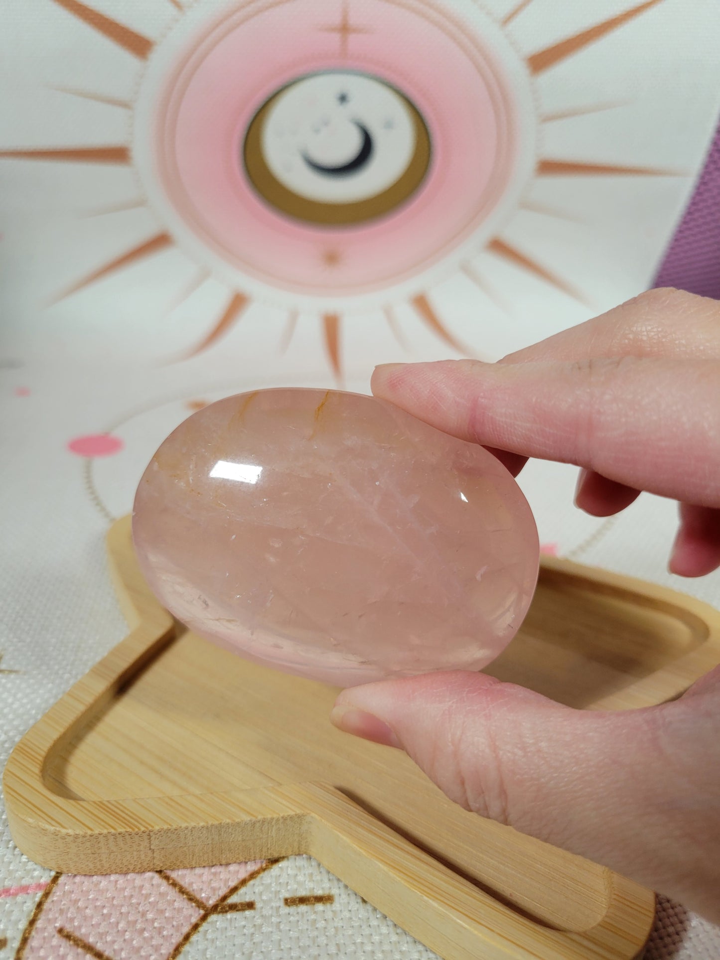 Gemmy Rose Quartz Palm Stone 20RQ