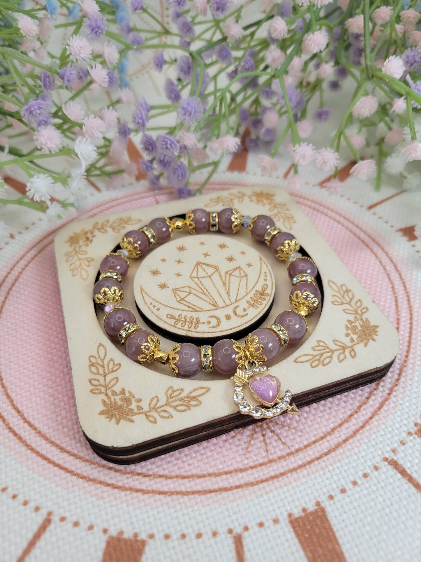 GD6 Star Lavender Rose Quartz Bracelet