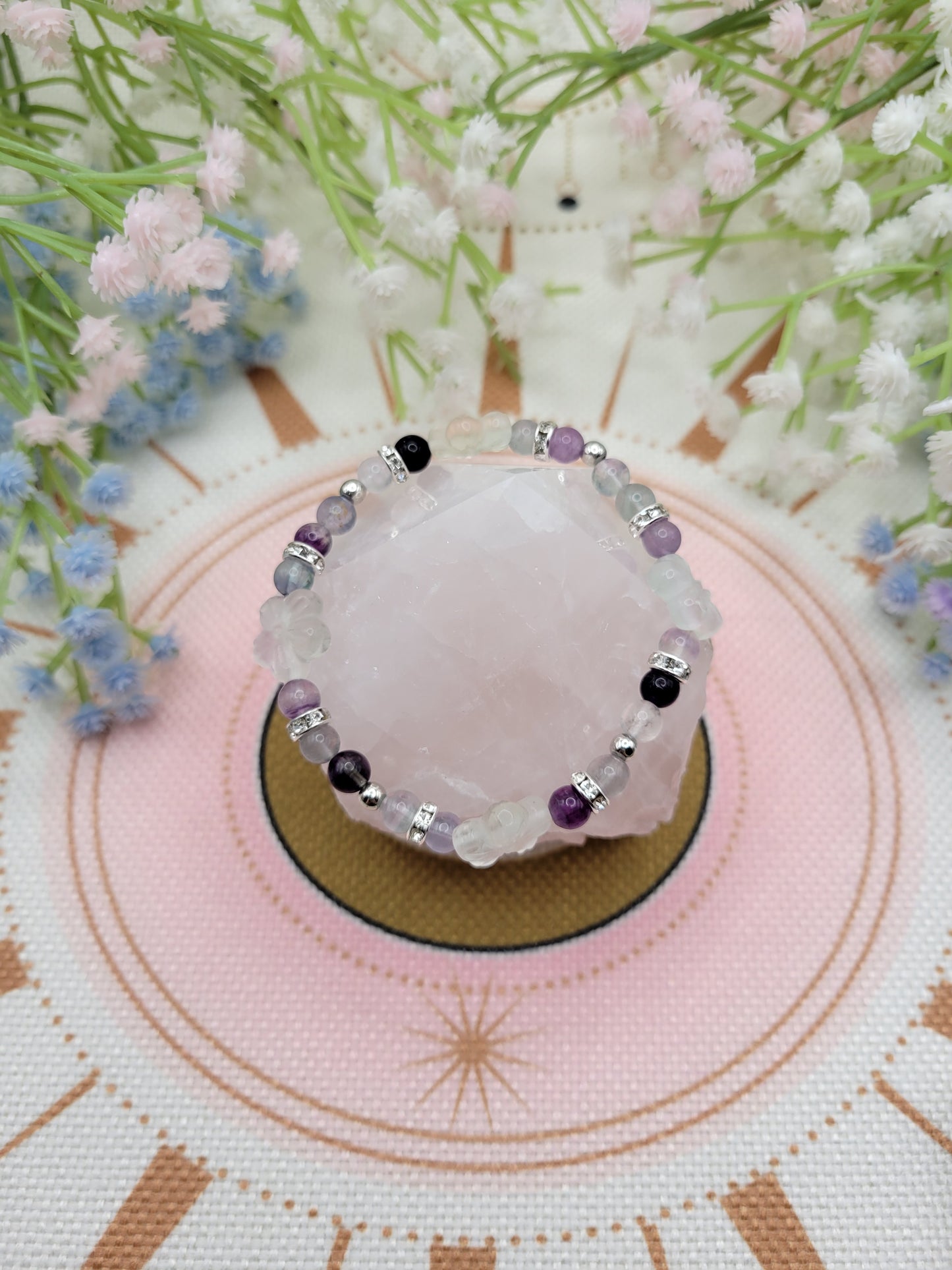 GD29 Fluorite Flower Bracelet