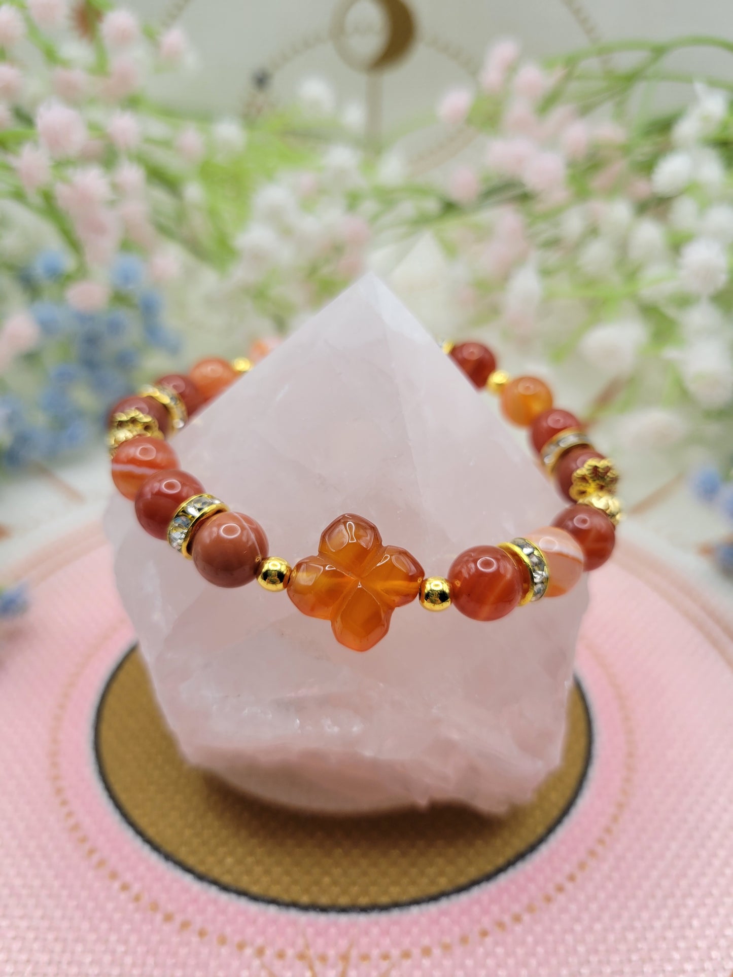 GD50 Carnelian Flower Bracelet