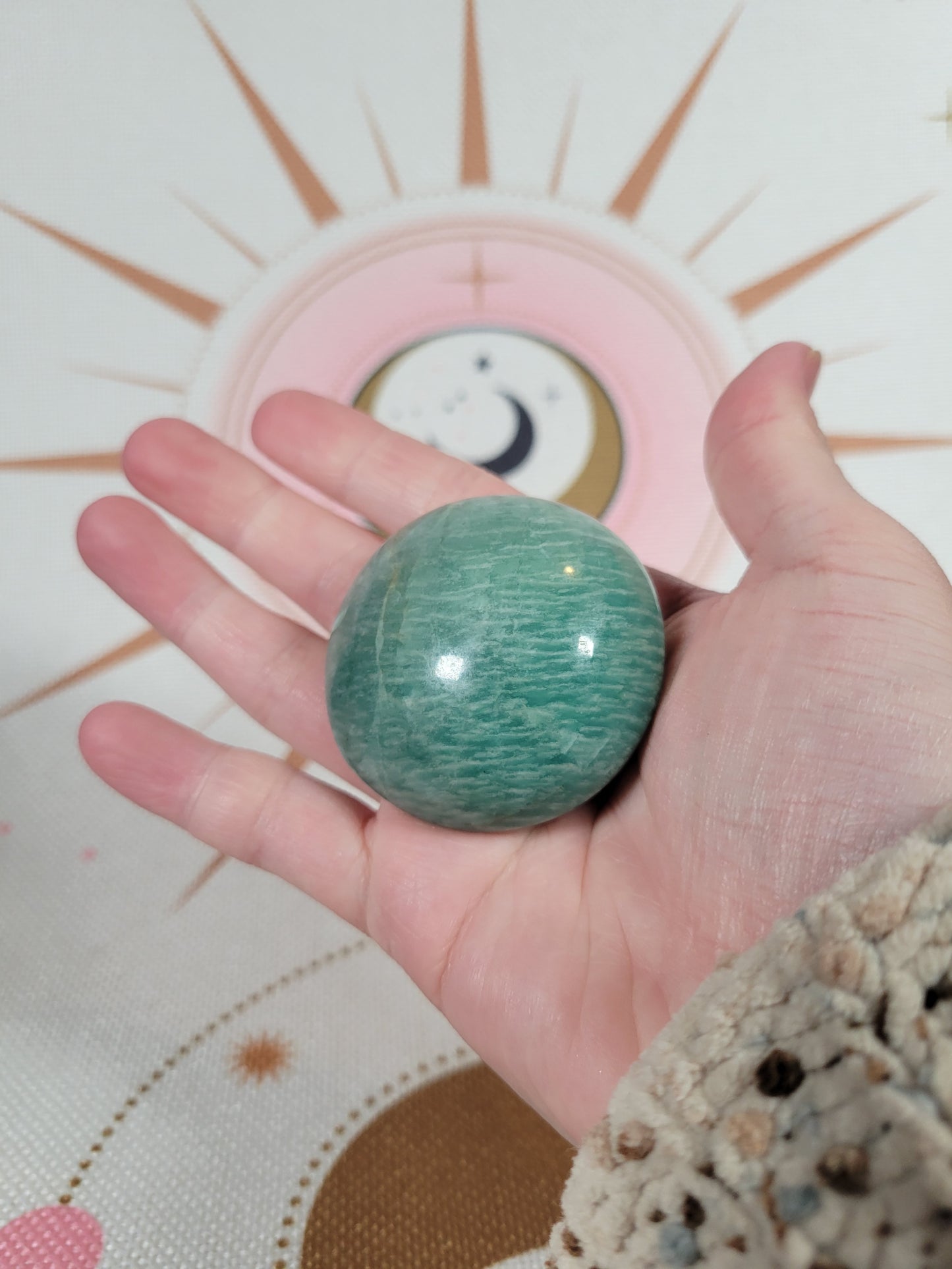 Flashy Amazonite Palm Stone 15AZ