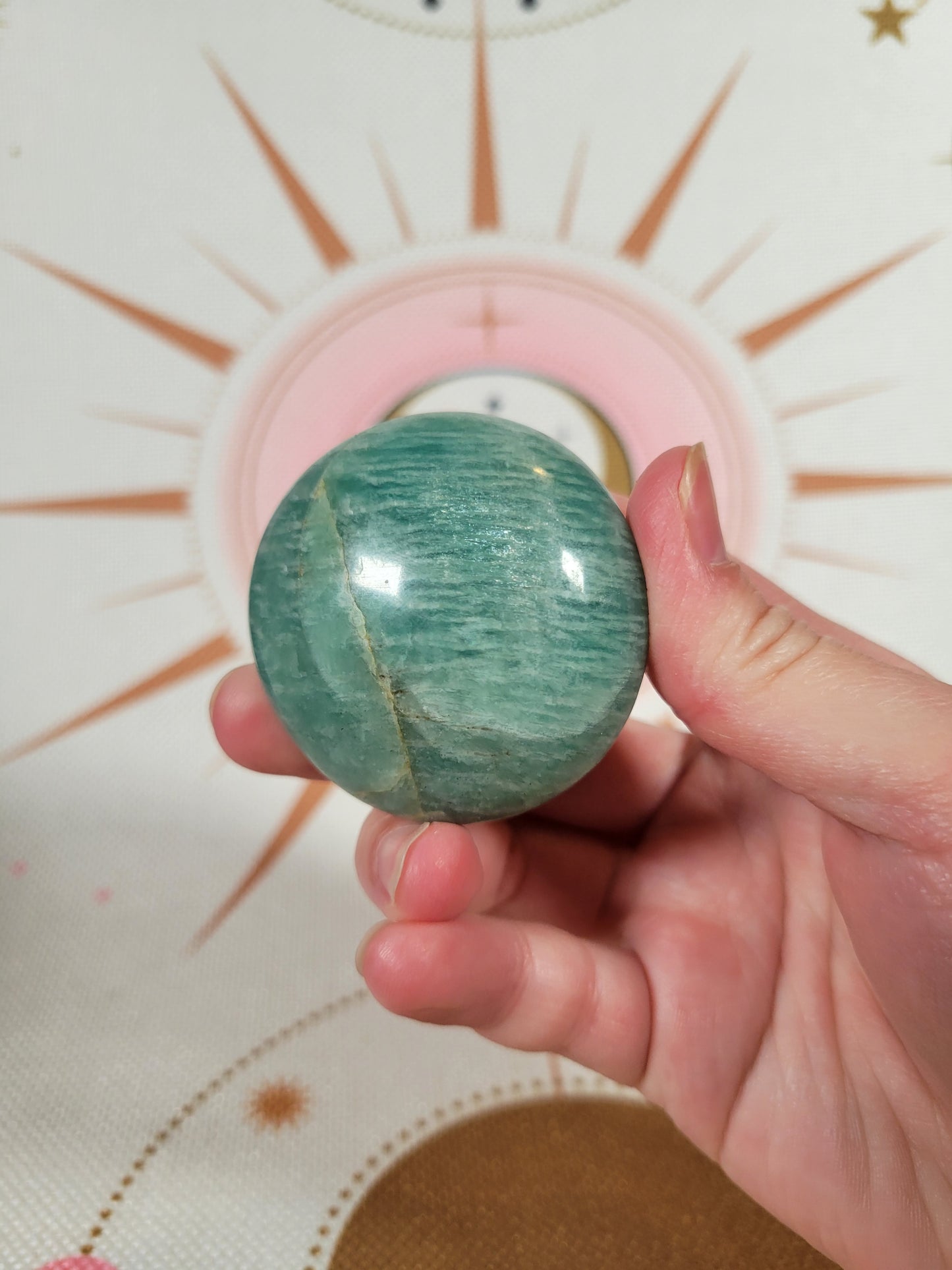 Flashy Amazonite Palm Stone 15AZ