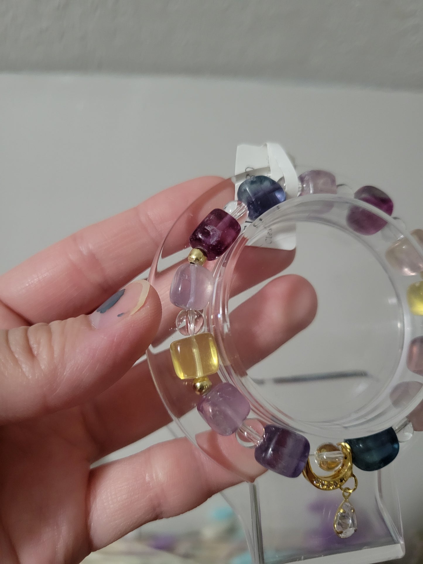 GD75 Clear Quartz and Fluorite Bracelet