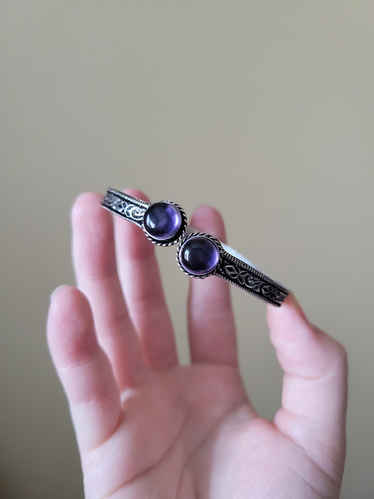 Simple Adjustable Amethyst Bangle Bangle