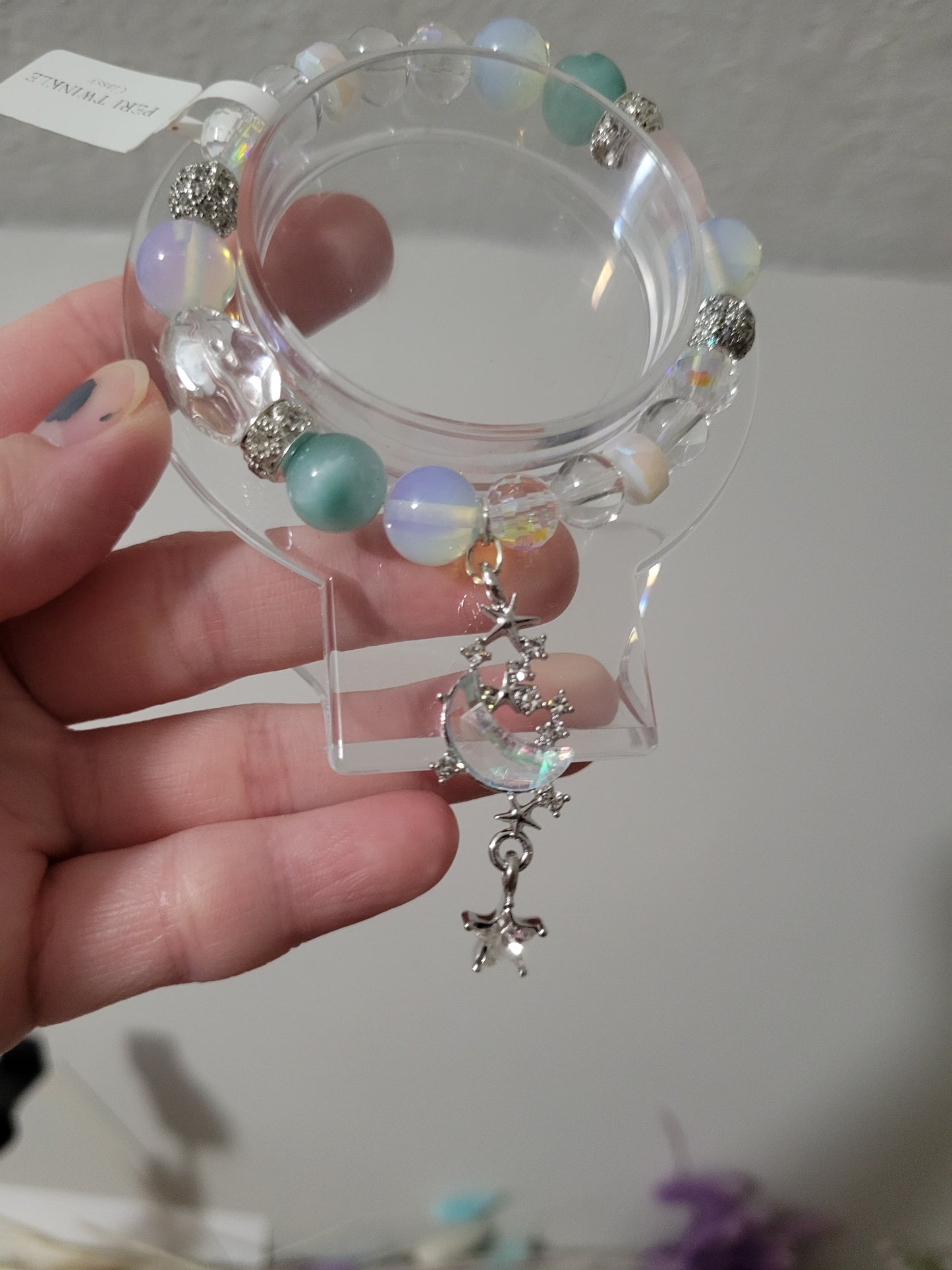 SVC2 Chinese Larimar, Clear Quartz, Opalite, and Rose Quartz Bracelet