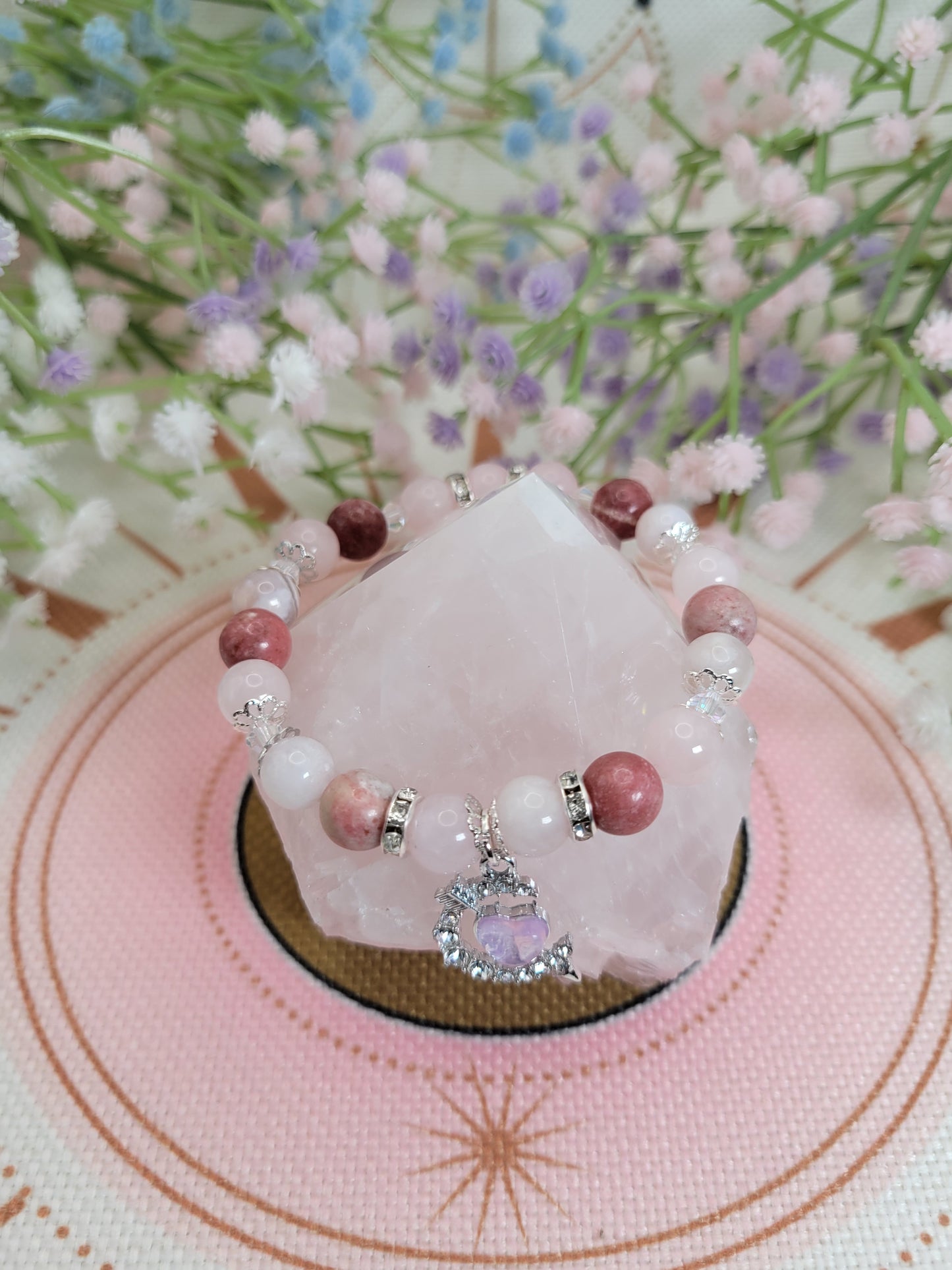 SV13 Rhodocrosite, Rose Quartz, and Pink Chalcedony Bracelet