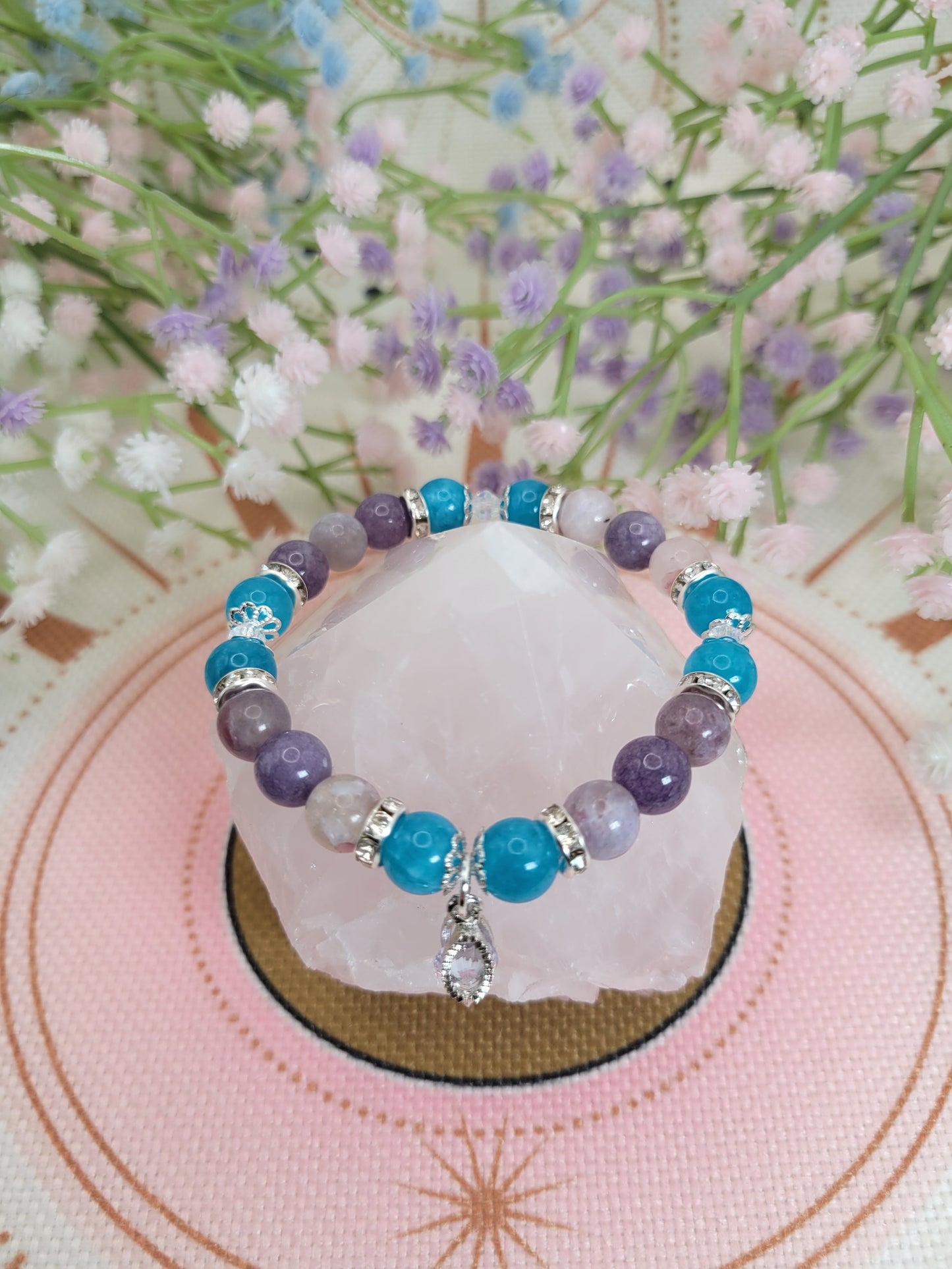 SV14 Amazonite, Purple Angelite, and Unicorn Stone Bracelet