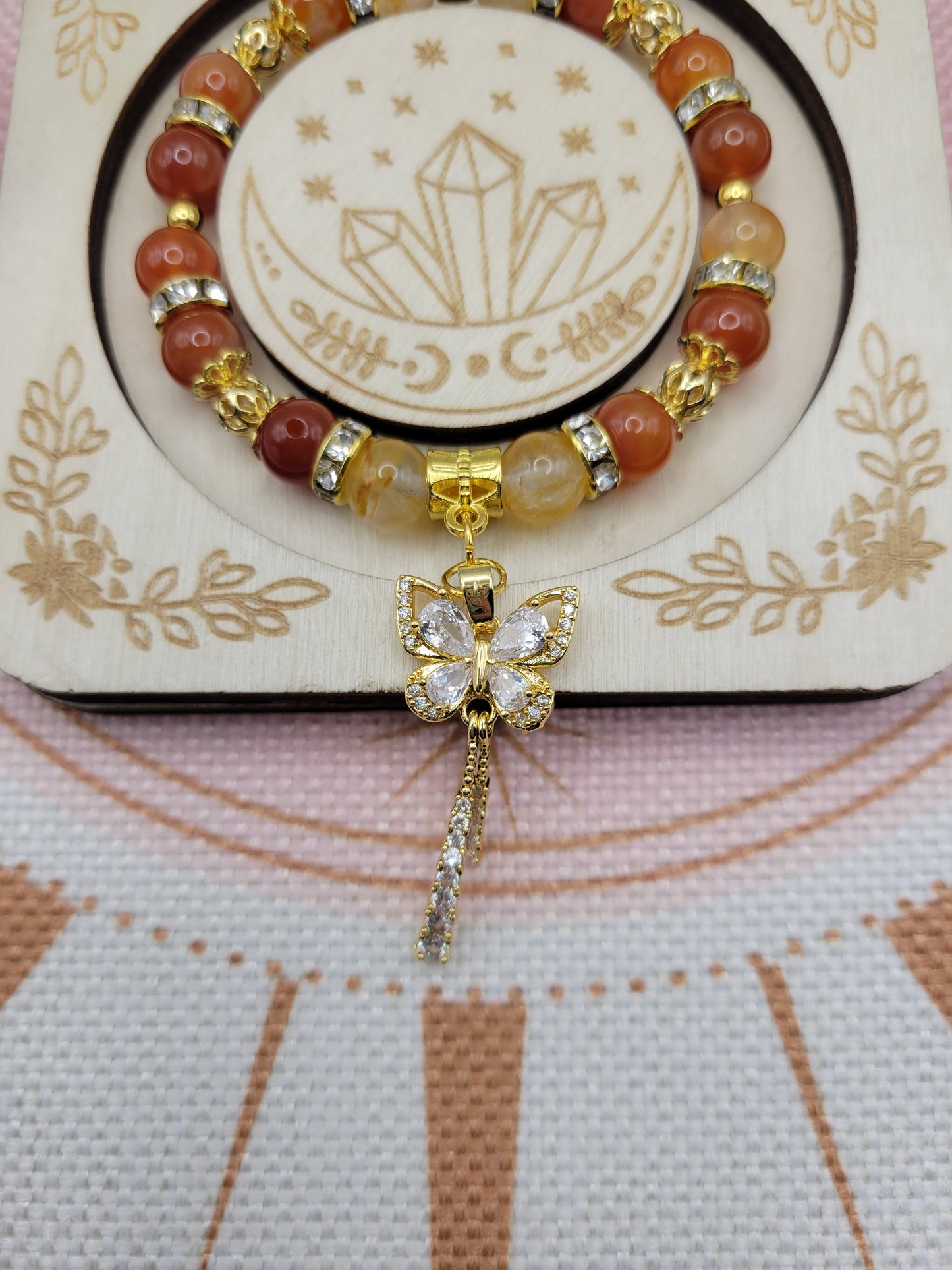 GD56 Carnelian and Golden Healer Bracelet