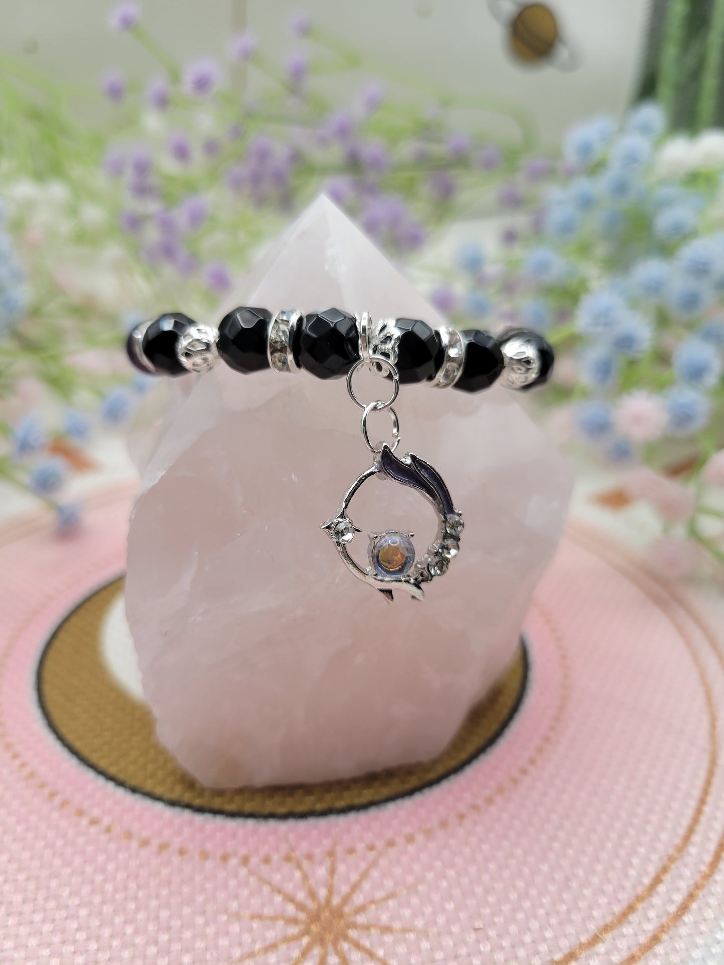 SV53 Faceted Obsidian Bracelet