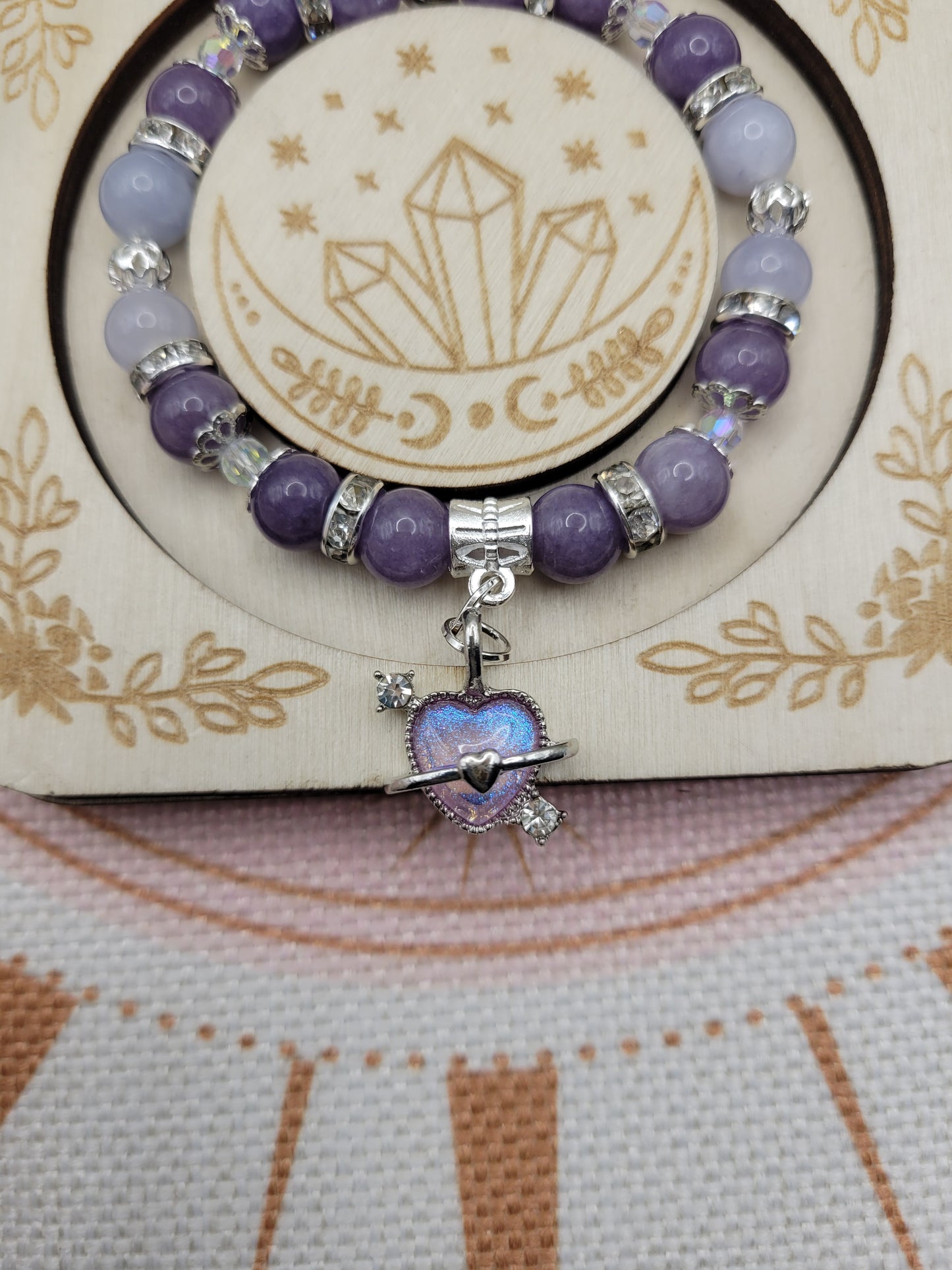 SV59 Blue Morganite and Purple Angelite Bracelet