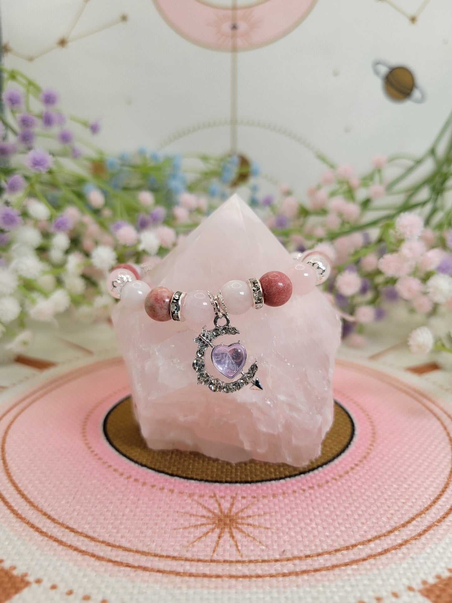 SV13 Rhodocrosite, Rose Quartz, and Pink Chalcedony Bracelet